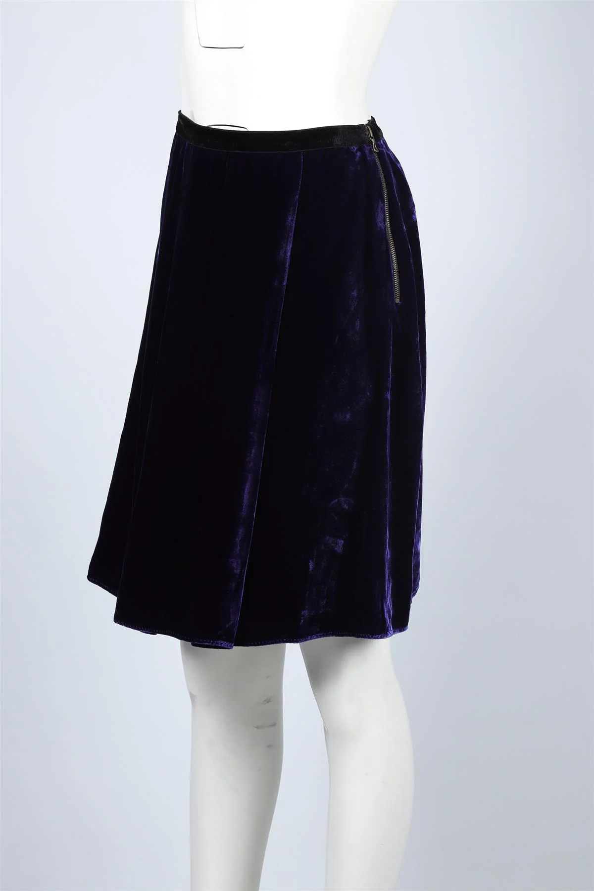 LANVIN BLUE 2006 VELVET SKIRT FR 40 UK 12 - Image 3