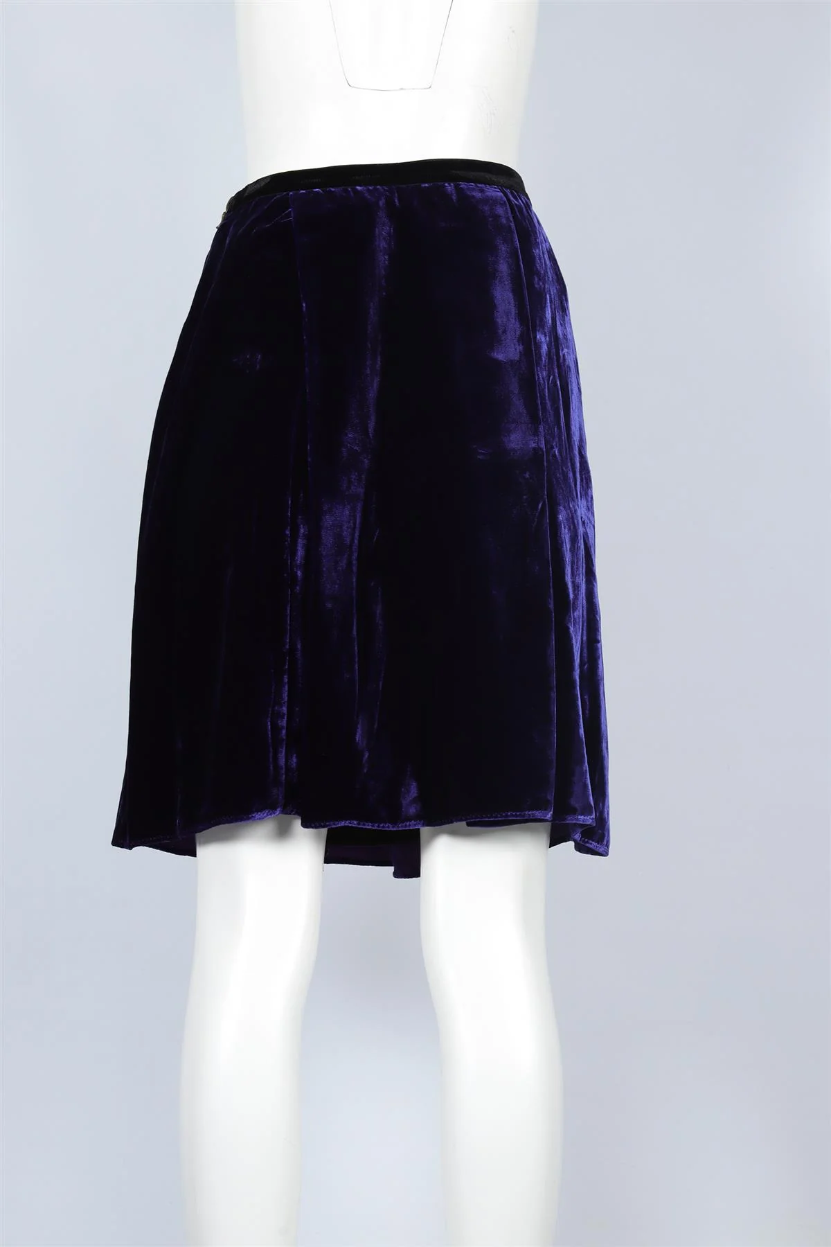 LANVIN BLUE 2006 VELVET SKIRT FR 40 UK 12 - Image 4