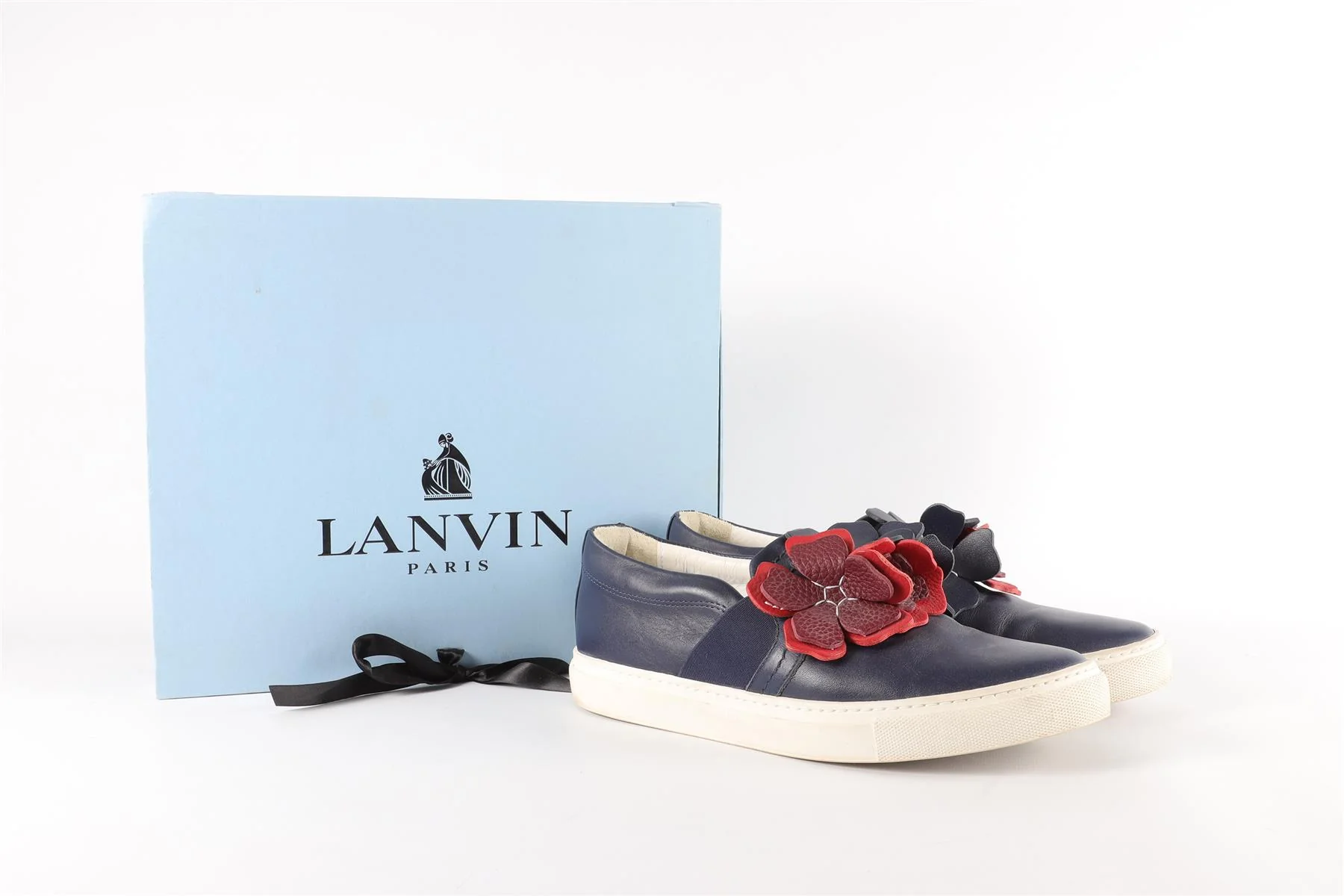 LANVIN BLUE LEATHER SNEAKERS EU 39 UK 6, US 9 - Image 7