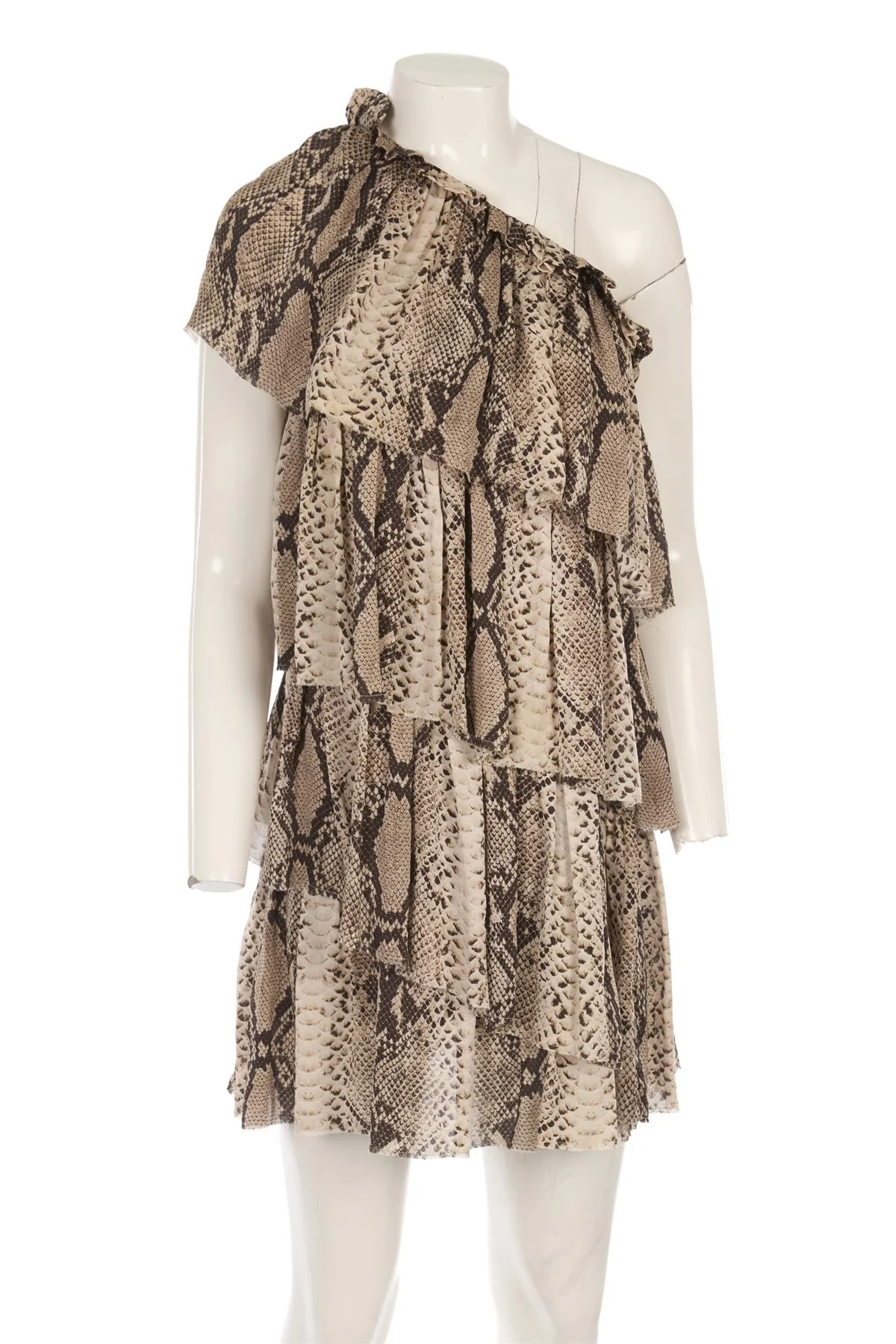 LANVIN BROWN 2011 SILK MINI DRESS FR 36 UK 8 - Image 2