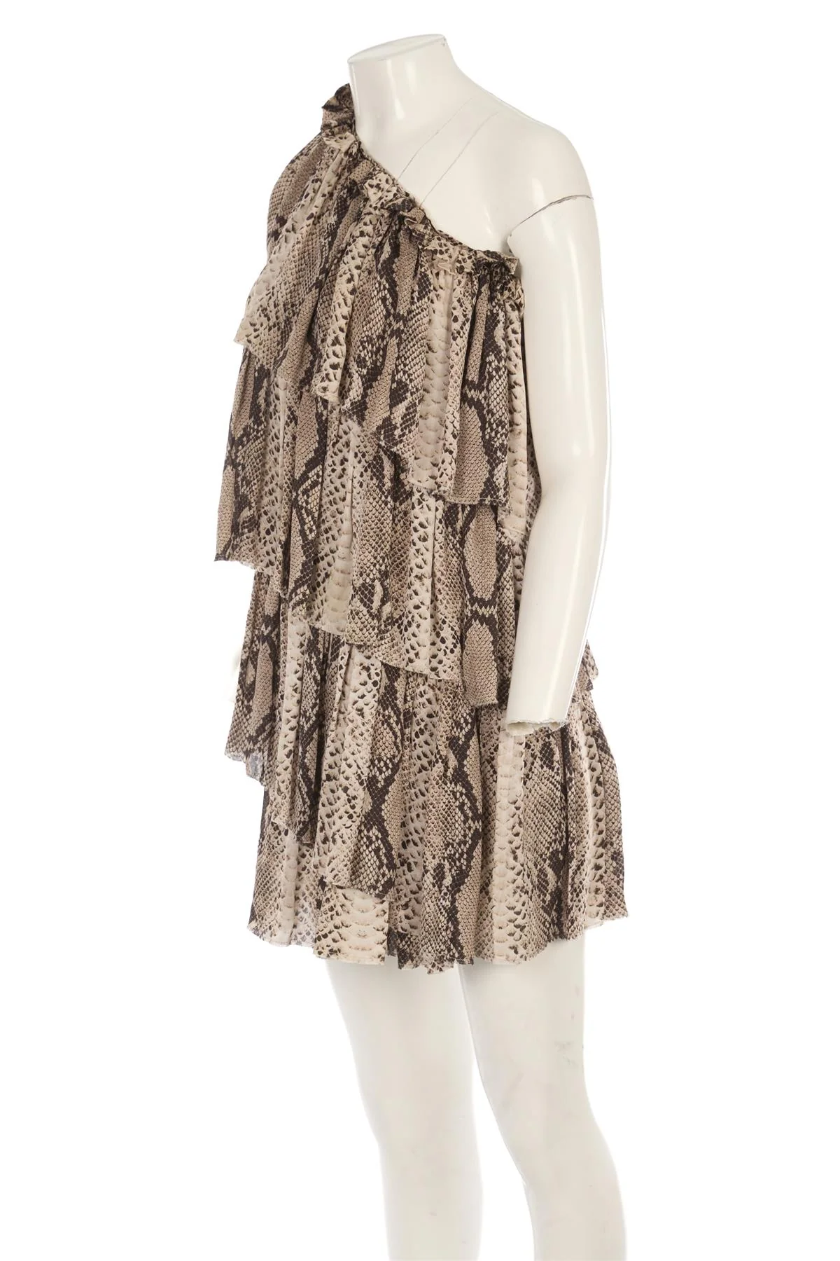 LANVIN BROWN 2011 SILK MINI DRESS FR 36 UK 8 - Image 3