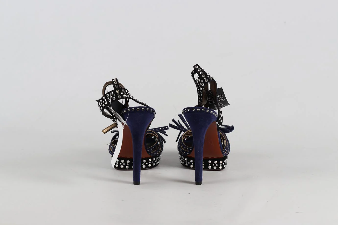 LANVIN CRYSTAL AND SUEDE SANDALS EU 38.5 UK 5.5 US 8.5 - Image 4