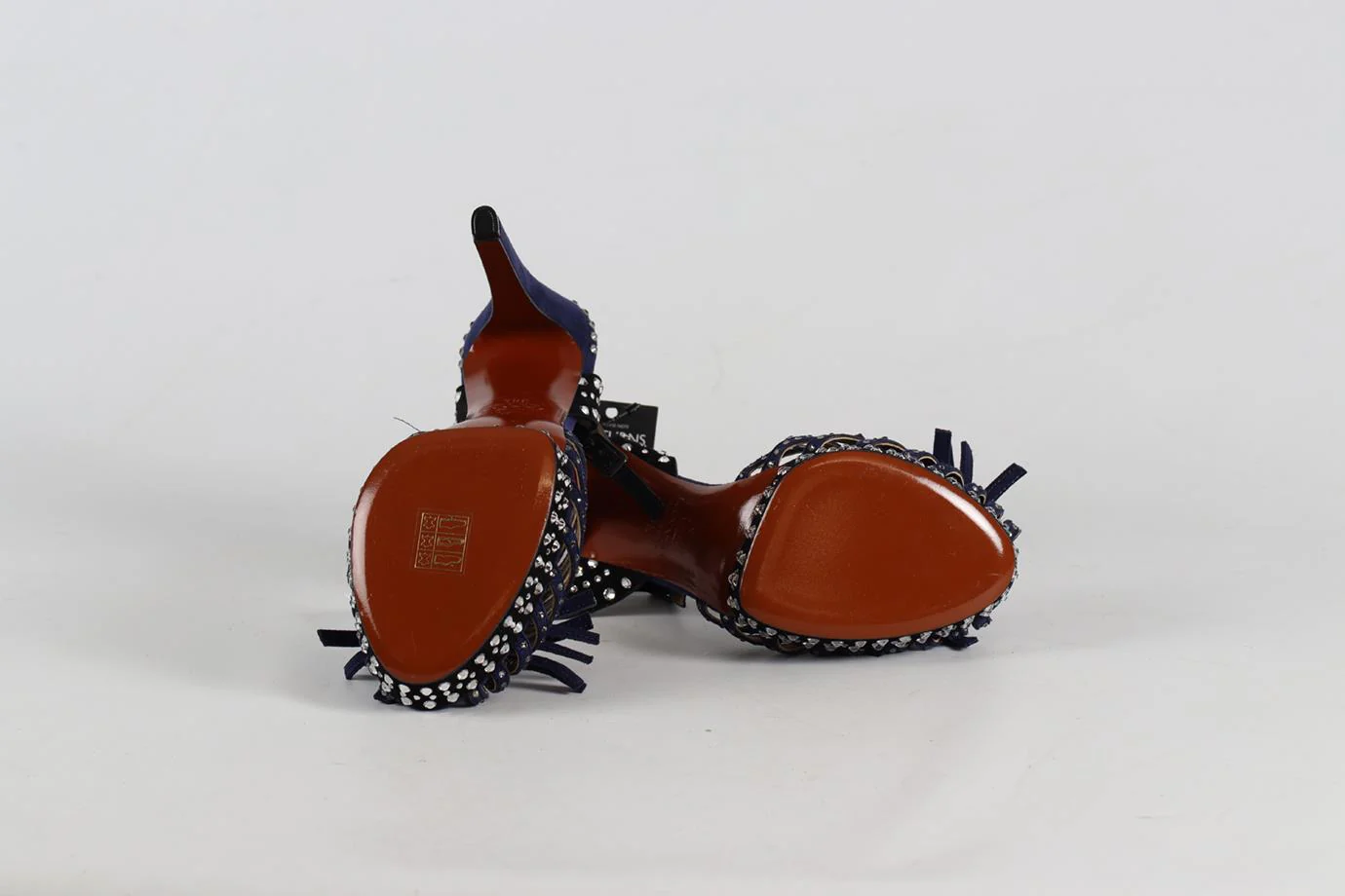 LANVIN CRYSTAL AND SUEDE SANDALS EU 38.5 UK 5.5 US 8.5 - Image 5
