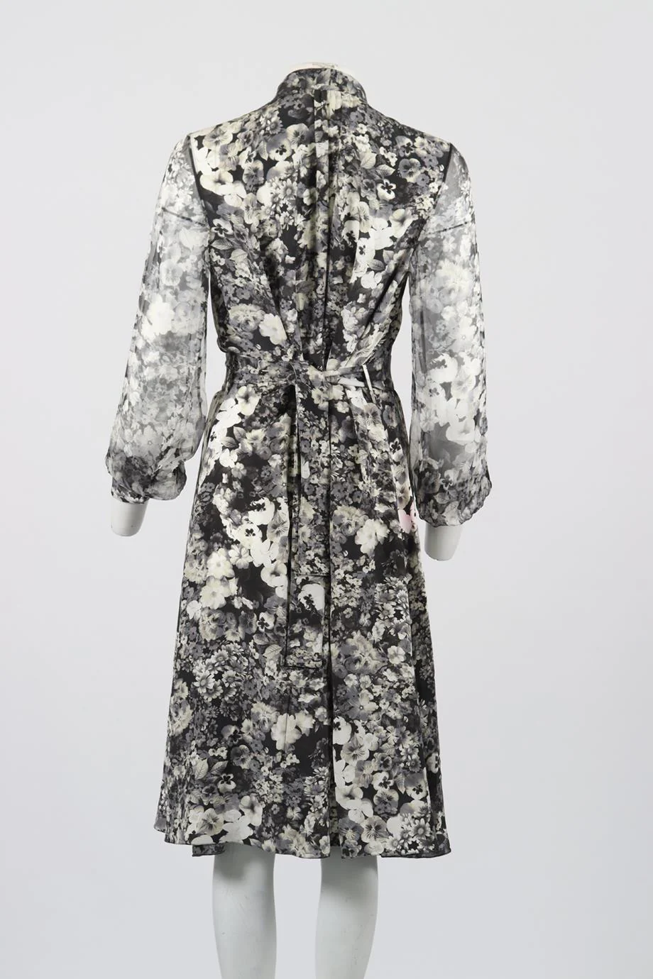 LANVIN FLORAL PRINT SILK MIDI DRESS FR 40 UK 12 - Image 4
