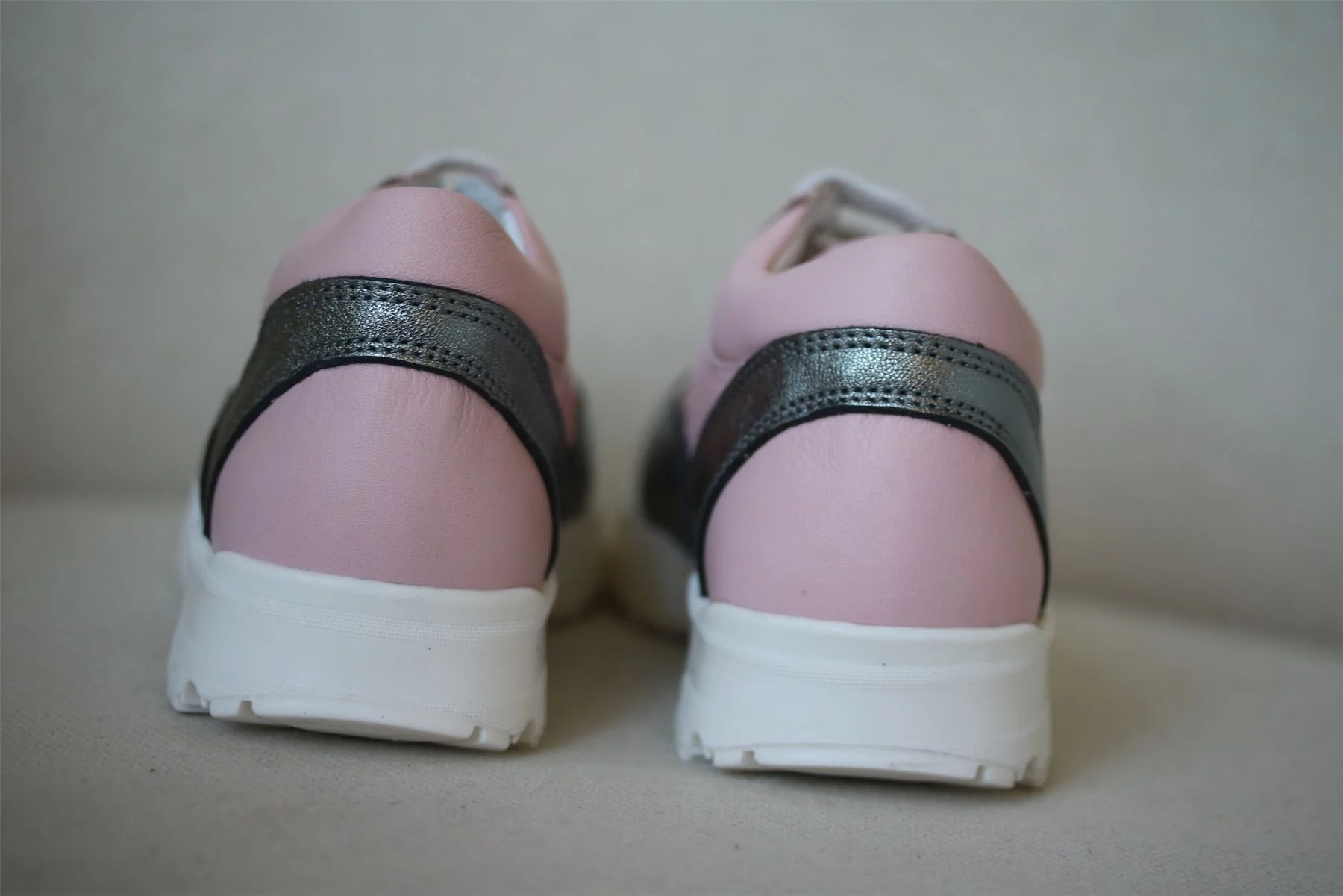 LANVIN GIRLS PINK LEATHER TRAINERS EU 26 UK 8.5 - Image 5