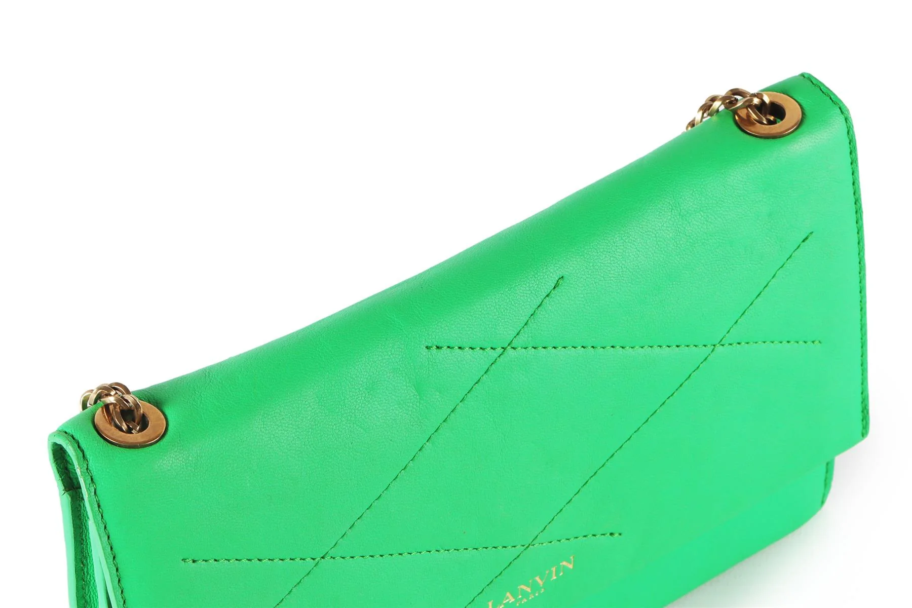 LANVIN GREEN SUGAR WALLET ON CHAIN LEATHER SHOULDER BAG - Image 10