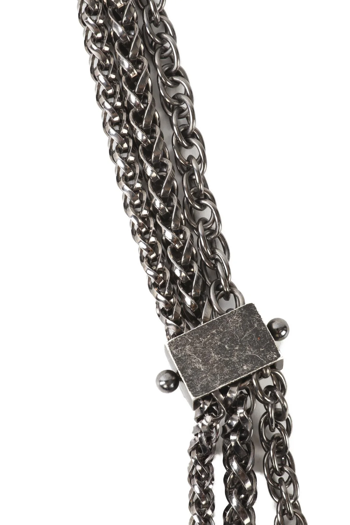 LANVIN GREY CRYSTAL AND CHAIN WAIST BELT - Image 11
