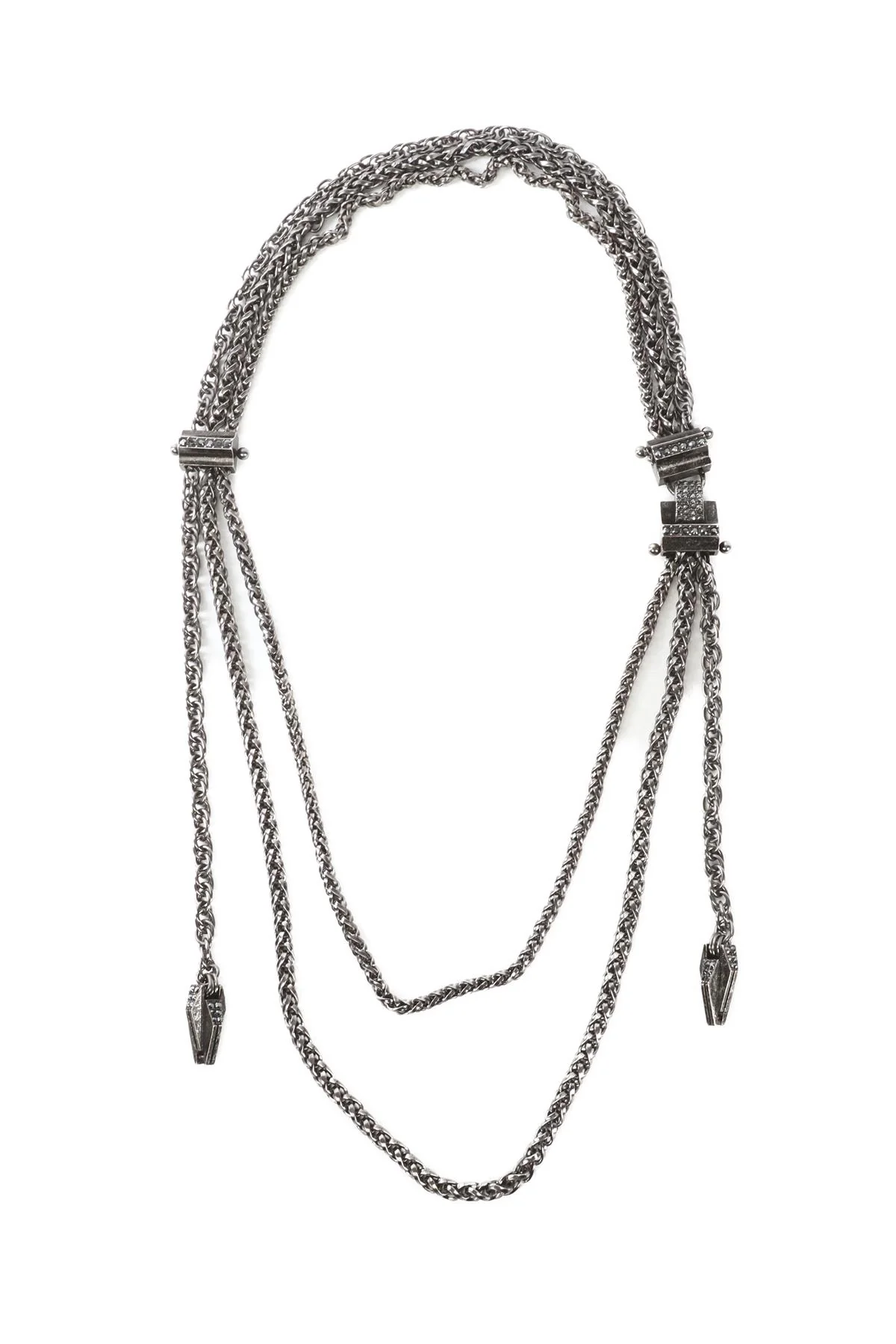 LANVIN GREY CRYSTAL AND CHAIN WAIST BELT - Image 2