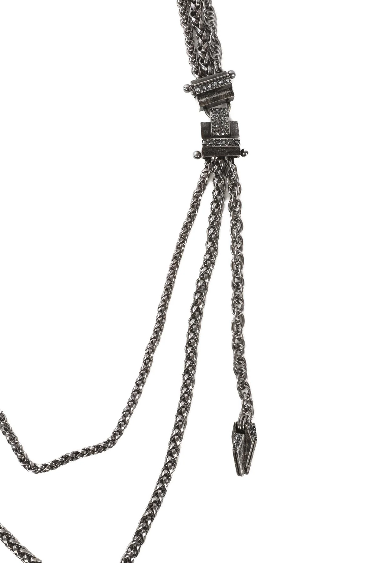 LANVIN GREY CRYSTAL AND CHAIN WAIST BELT - Image 3