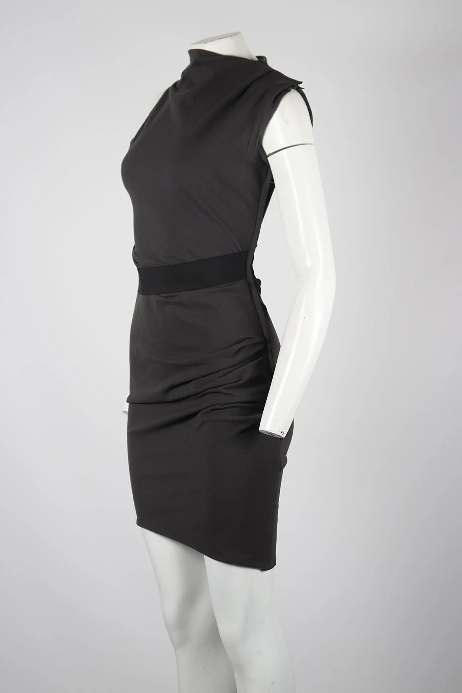 LANVIN RUCHED WOOL MINI DRESS FR 38 UK 10 - Image 3