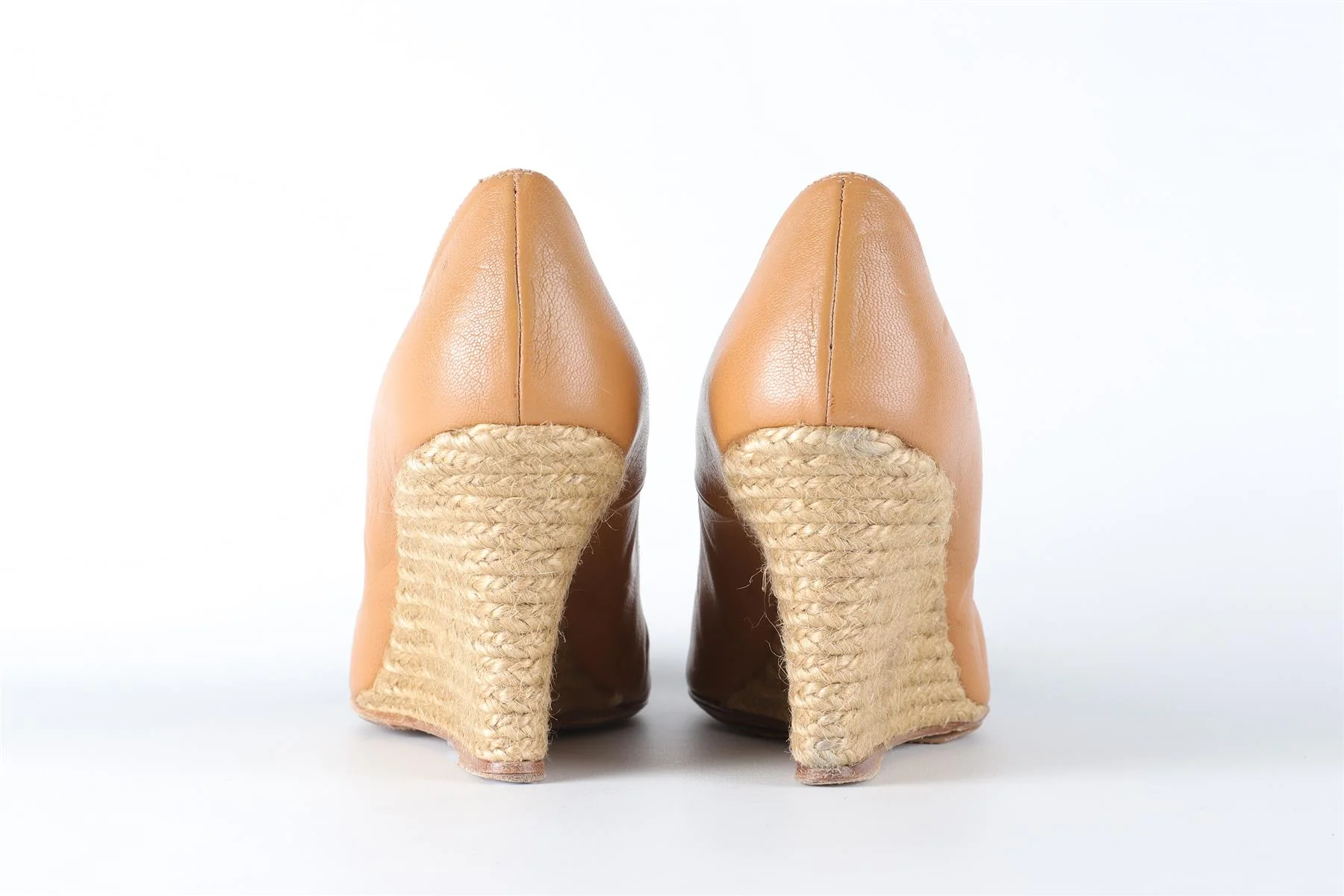 LANVIN TAN LEATHER WEDGE PUMPS EU 38 UK 5 US 8 - Image 5