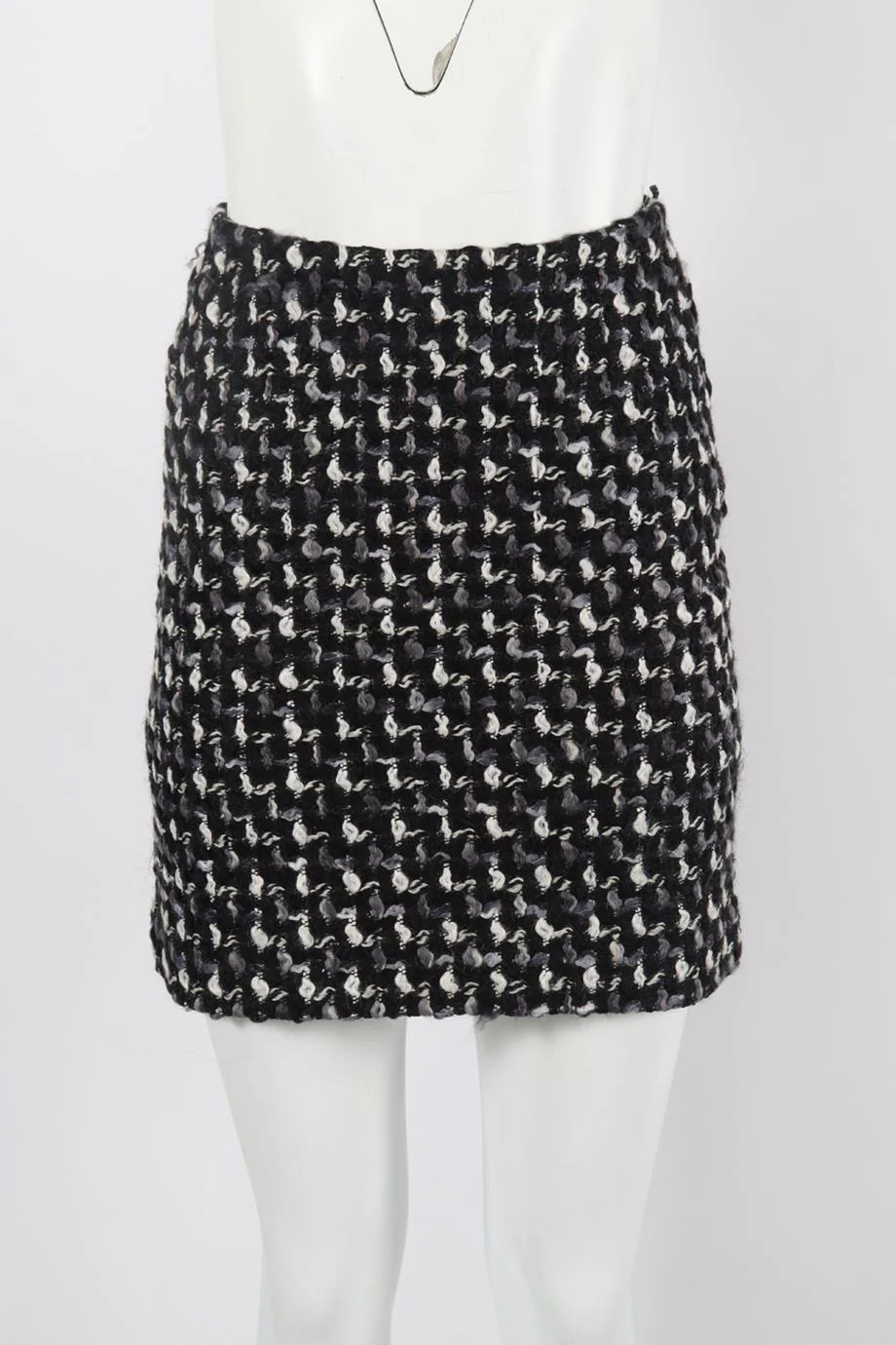 LANVIN TWEED WOOL AND COTTON BLEND MINI SKIRT FR 34 UK 6 - Image 2