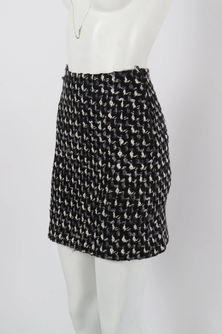 LANVIN TWEED WOOL AND COTTON BLEND MINI SKIRT FR 34 UK 6 - Image 3