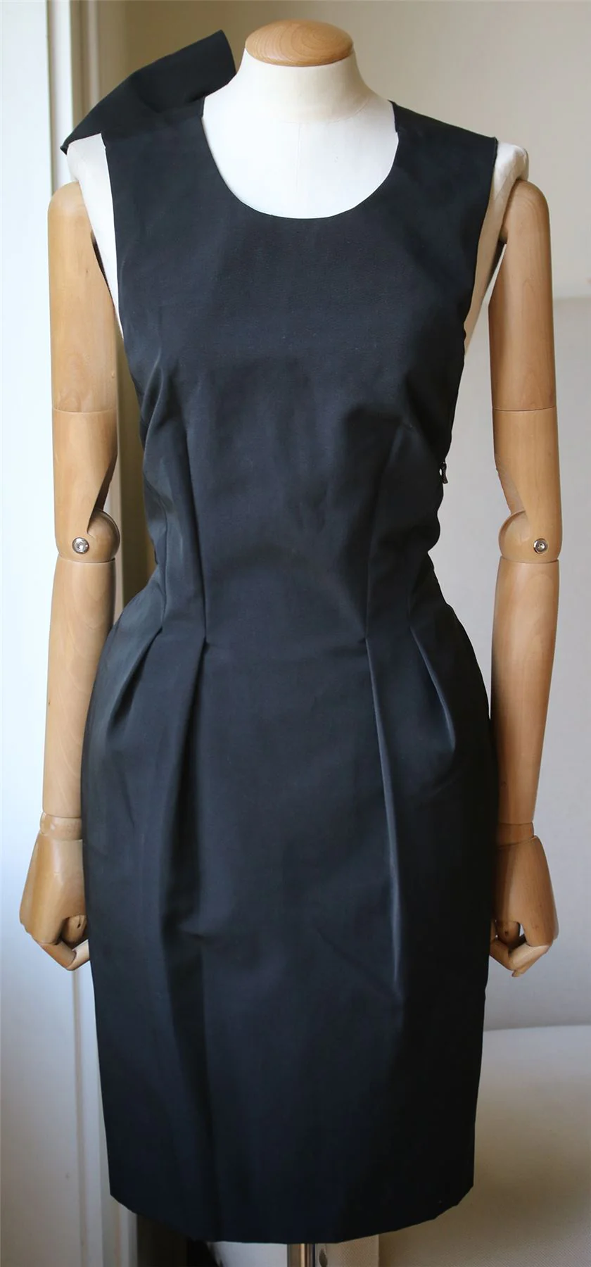 LANVIN TWISTED BOW BACK PLEATED DRESS FR 36 UK 8 - Image 2