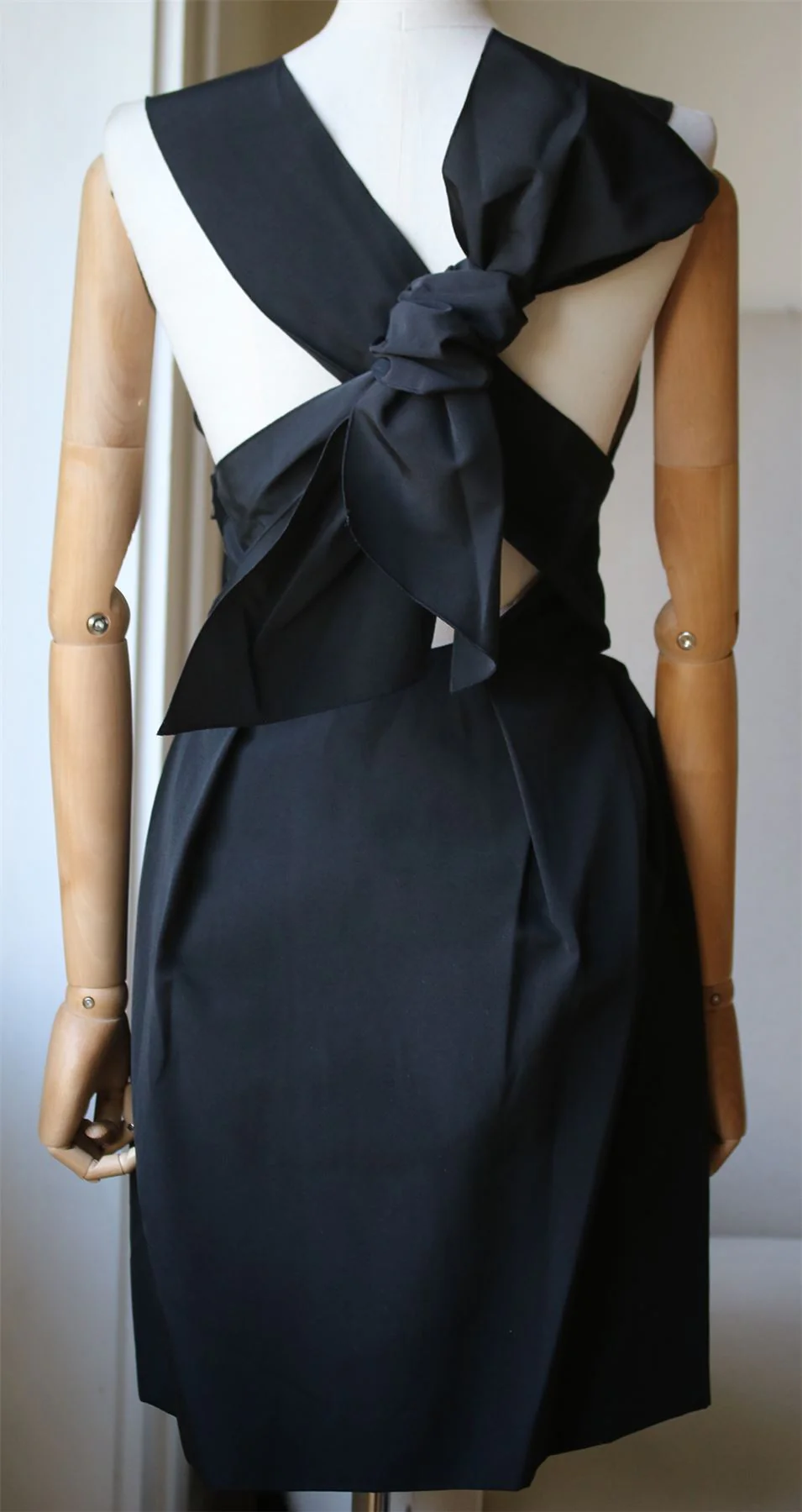 LANVIN TWISTED BOW BACK PLEATED DRESS FR 36 UK 8 - Image 4