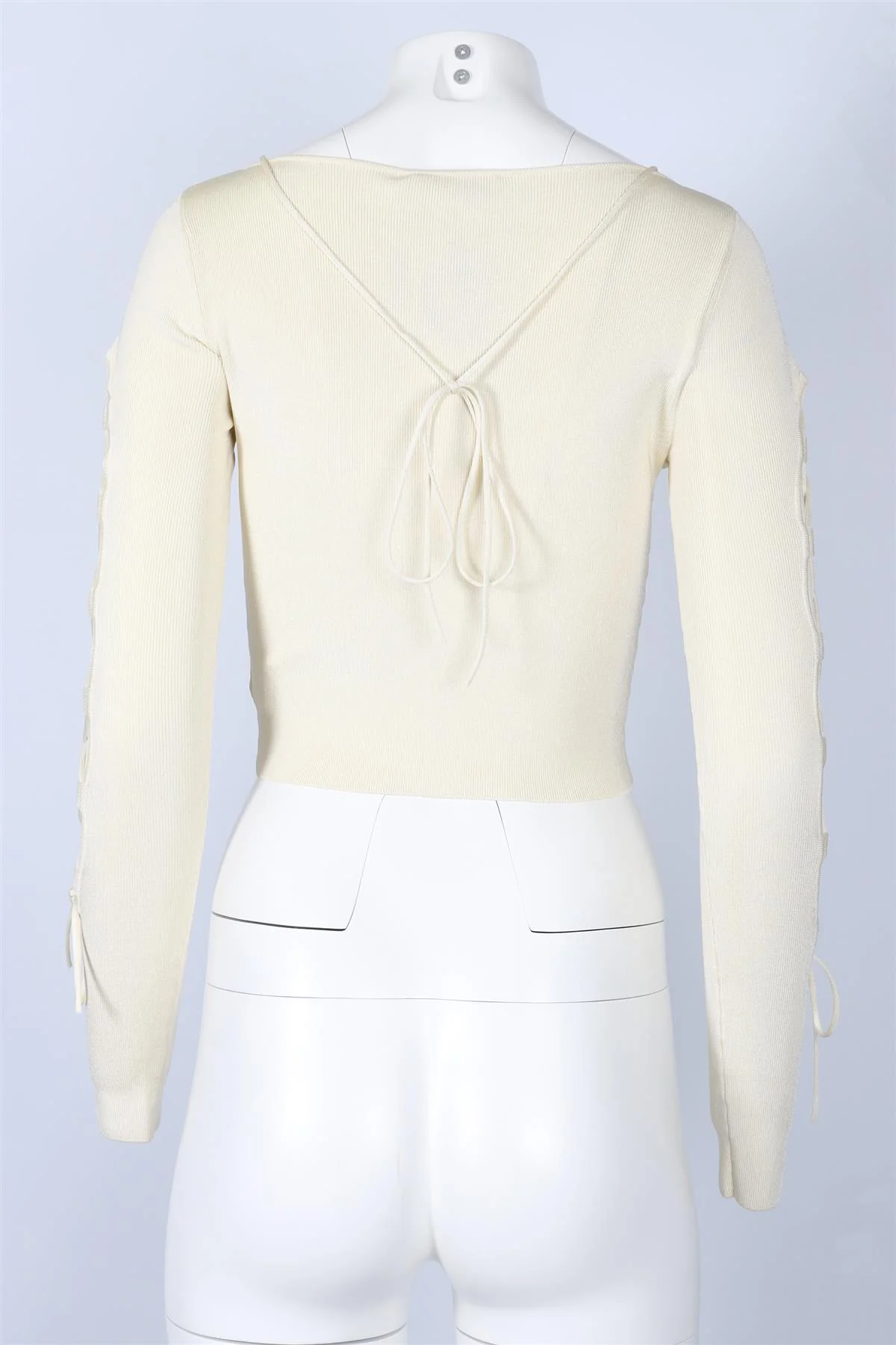 LAPOINTE CREAM CROPPED KNIT TOP XSMALL - Image 4
