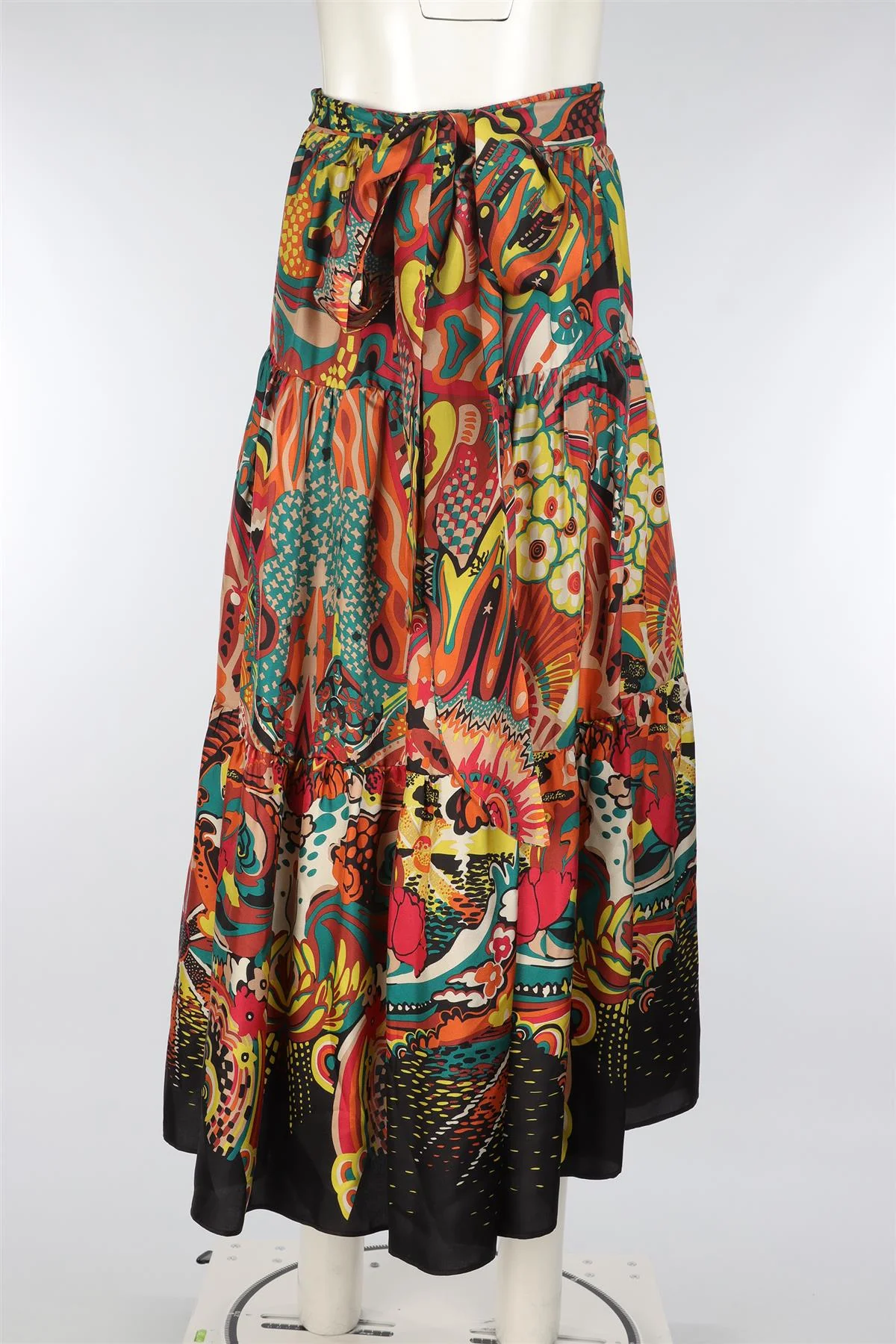 LE GONNE RUFFIANE + GRAND HOTEL TREMEZZO MULTI SILK MAXI SKIRT SMALL - Image 2