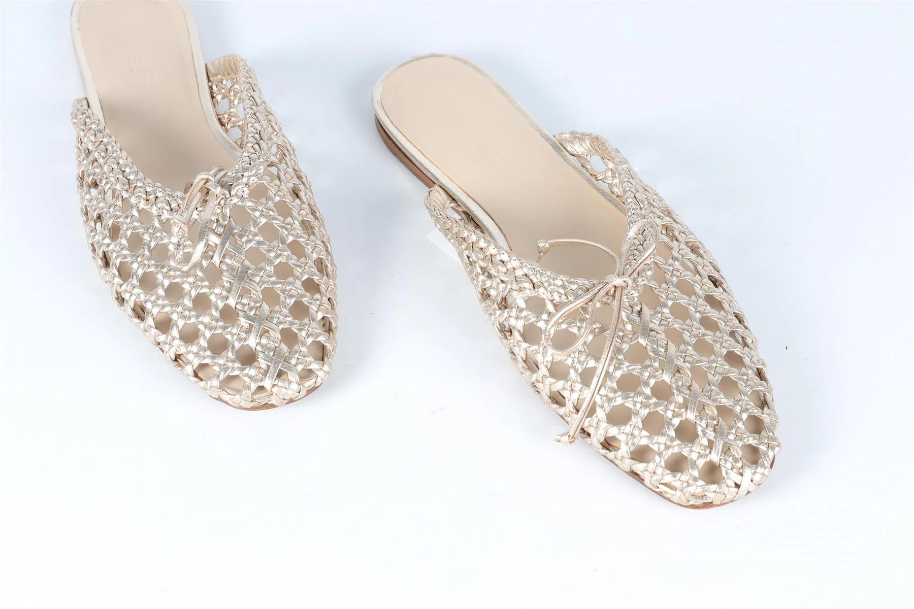 LE MONDE BERYL GOLD LEATHER MULES EU 38 UK 5 US 8 - Image 4