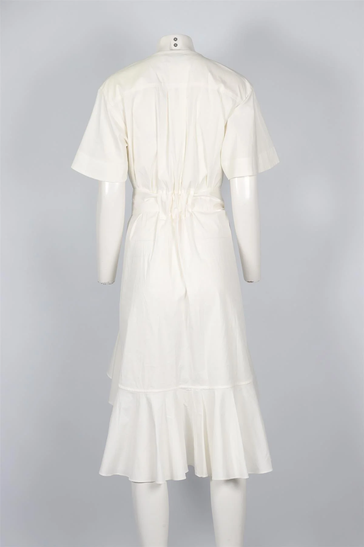 LEE MATHEWS WHITE COTTON MIDI DRESS US 0 UK 4 - Image 4