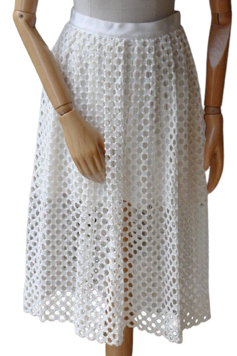 LELA ROSE CROCHETED LACE MIDI SKIRT US 2 UK 6 - Image 2