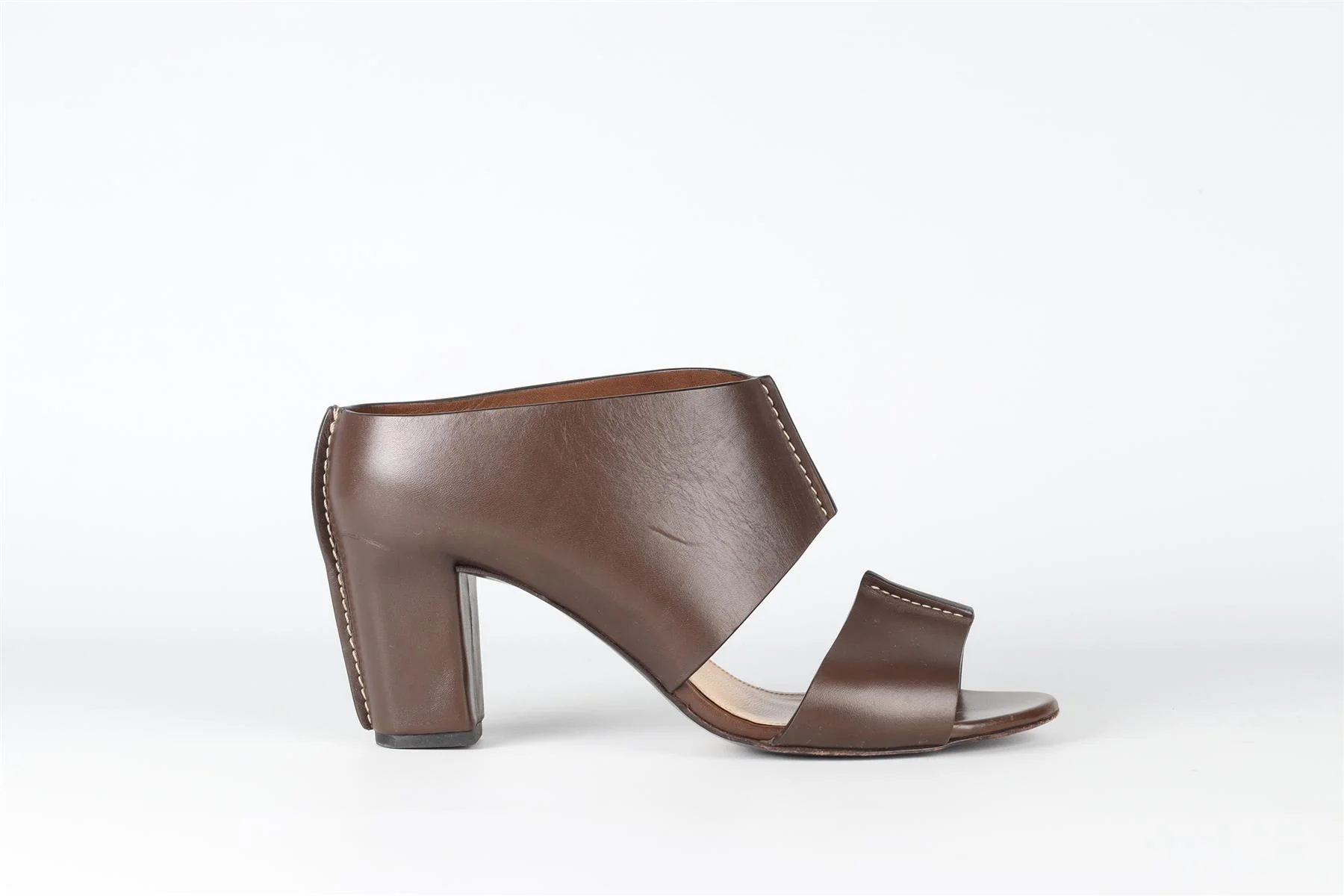 LEMAIRE BROWN LEATHER MULES EU 39.5 UK 6.5 US 9.5 - Image 2