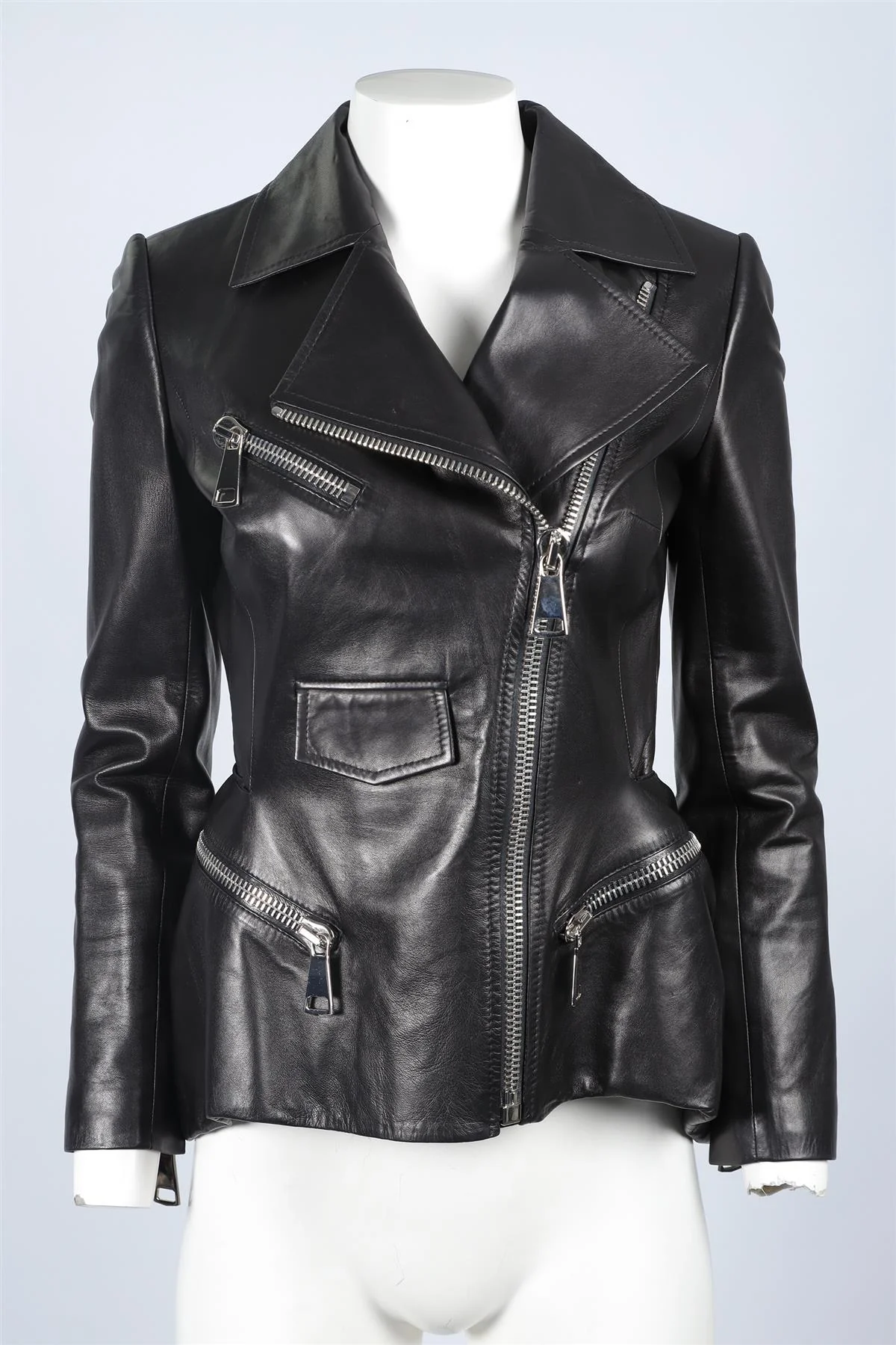 LENA LEMELOKY BLACK LEATHER JACKET IT 38 UK 6 - Image 2