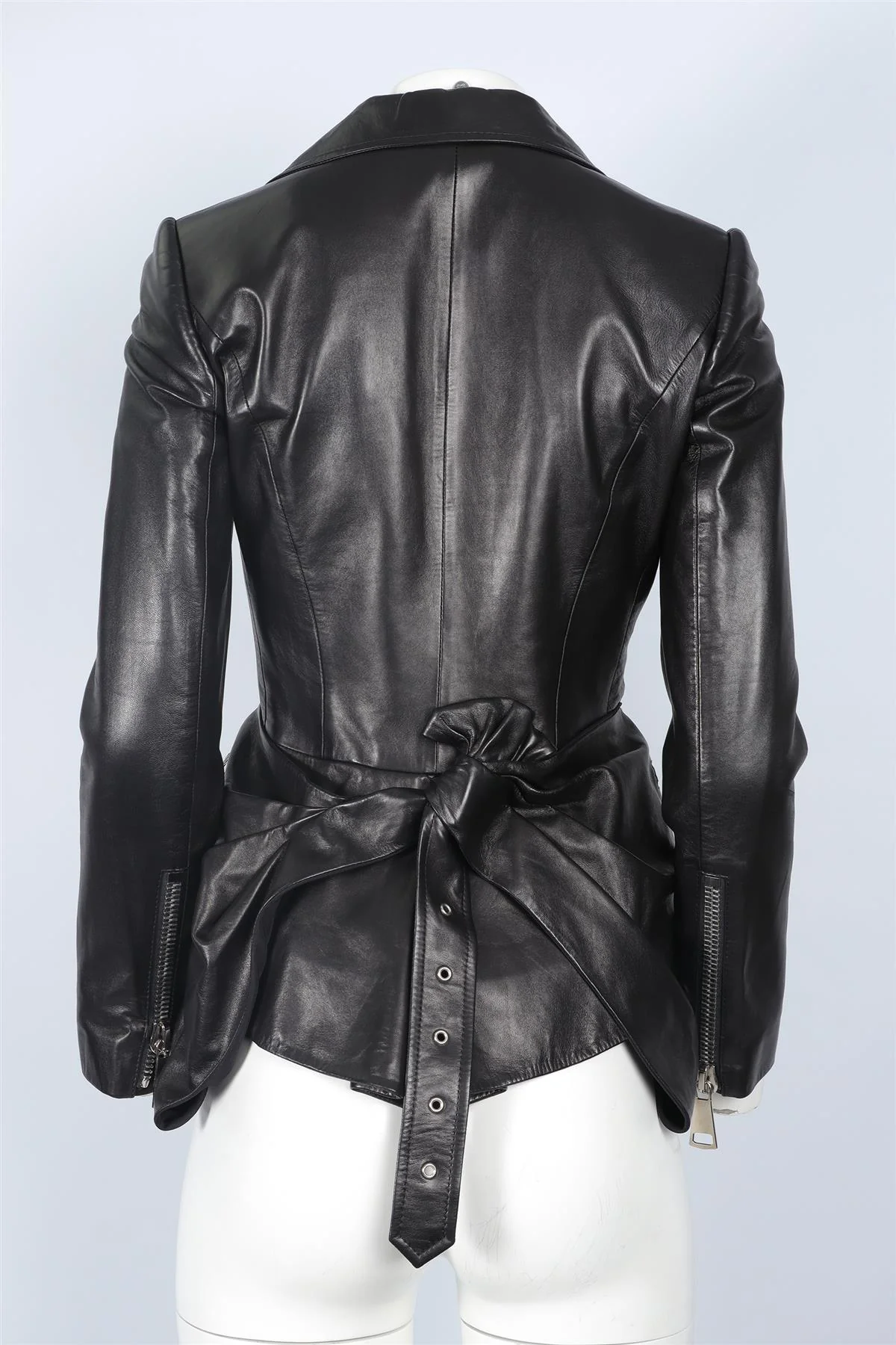 LENA LEMELOKY BLACK LEATHER JACKET IT 38 UK 6 - Image 4
