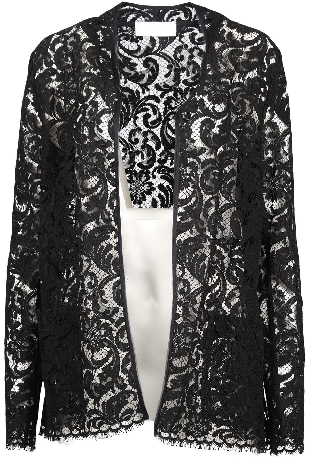 LES COPAINS BLACK LACE JACKET IT 46 UK 14