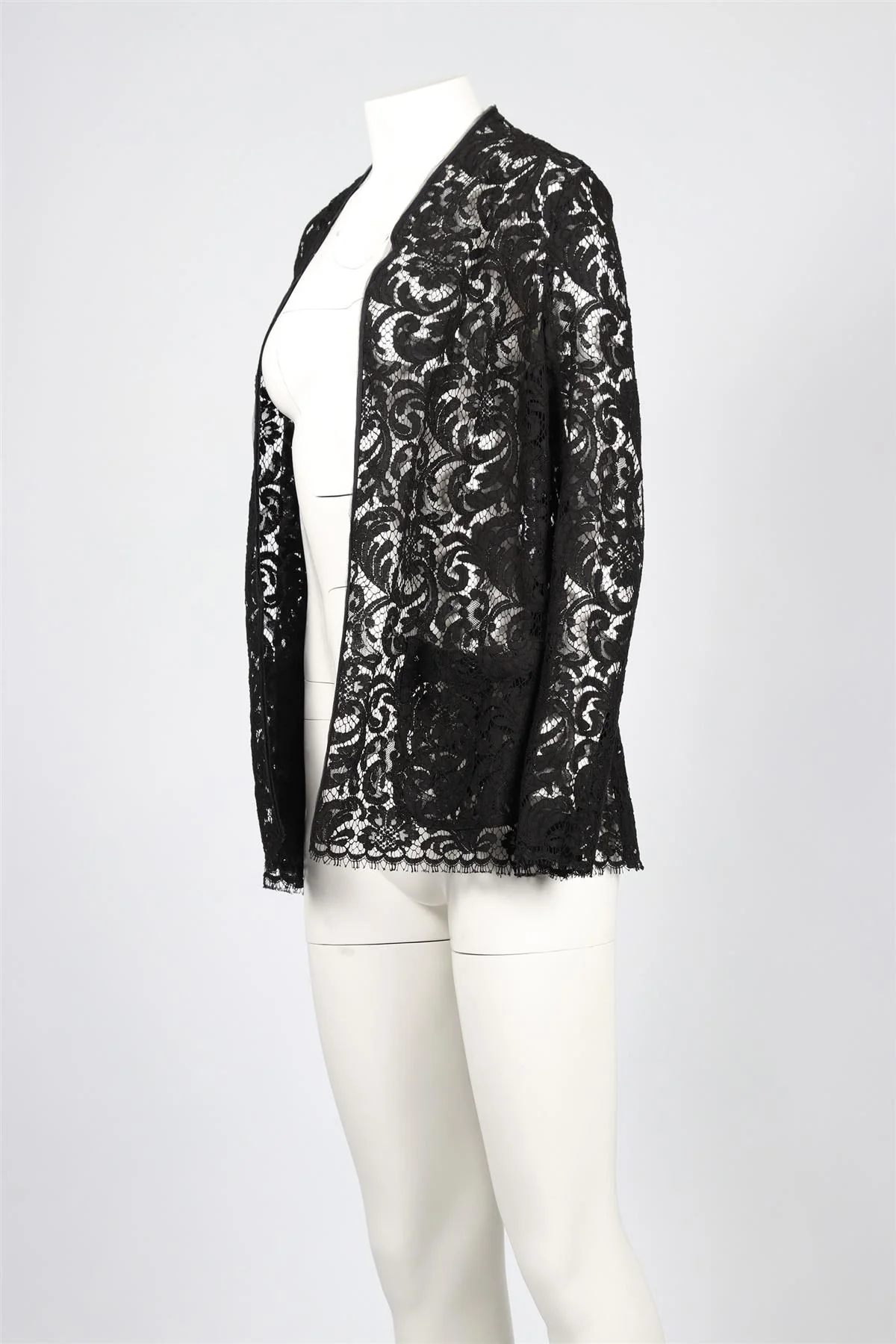 LES COPAINS BLACK LACE JACKET IT 46 UK 14 - Image 3