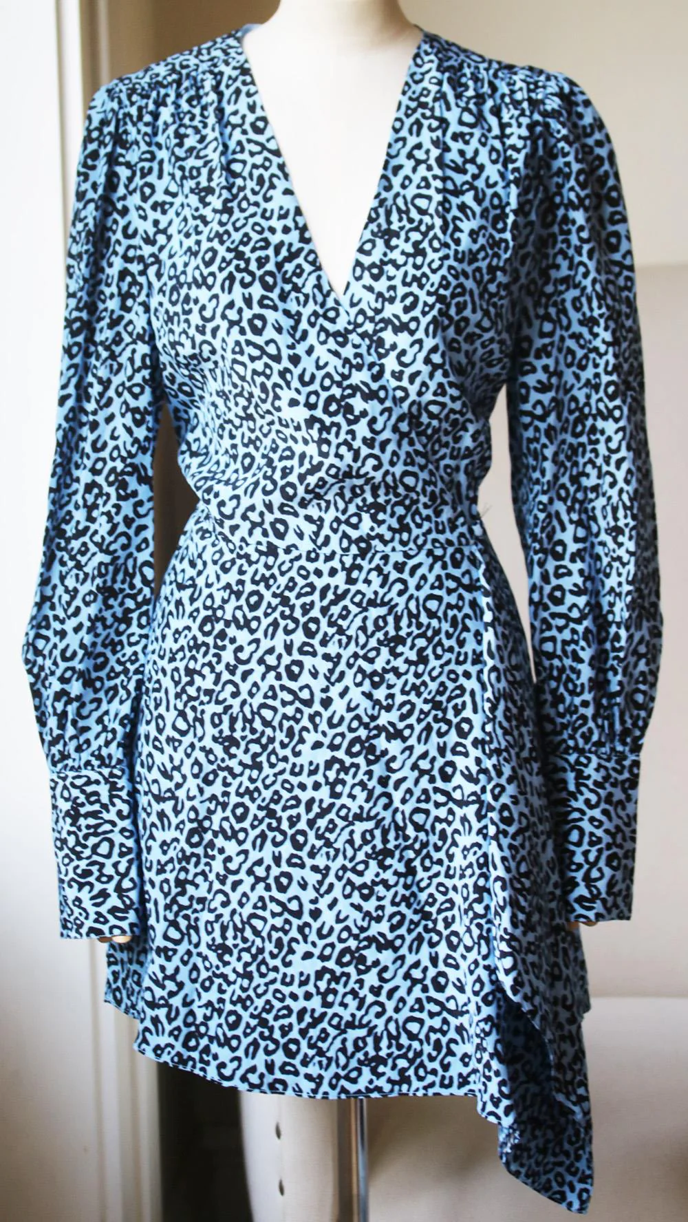 LES RÊVERIES LEOPARD PRINT SILK CREPE WRAP DRESS US 10 UK 14 - Image 2