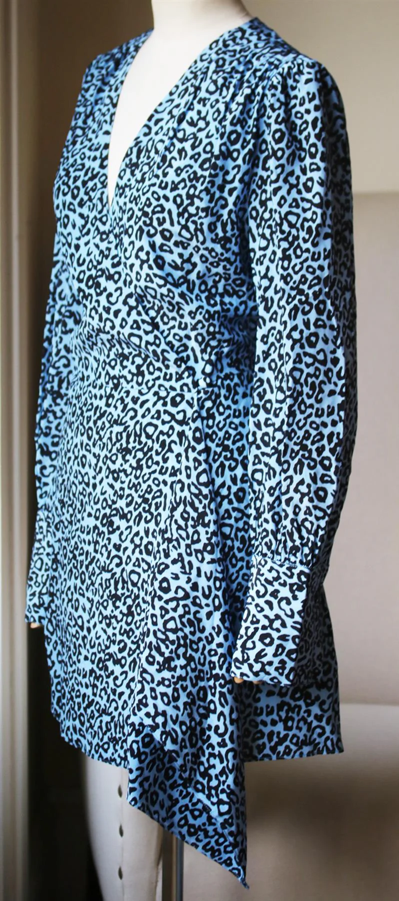 LES RÊVERIES LEOPARD PRINT SILK CREPE WRAP DRESS US 10 UK 14 - Image 3