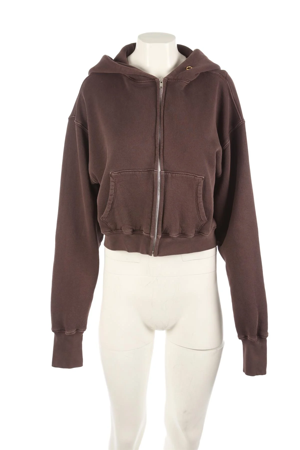LES TIEN BROWN COTTON HOODIE MEDIUM - Image 2