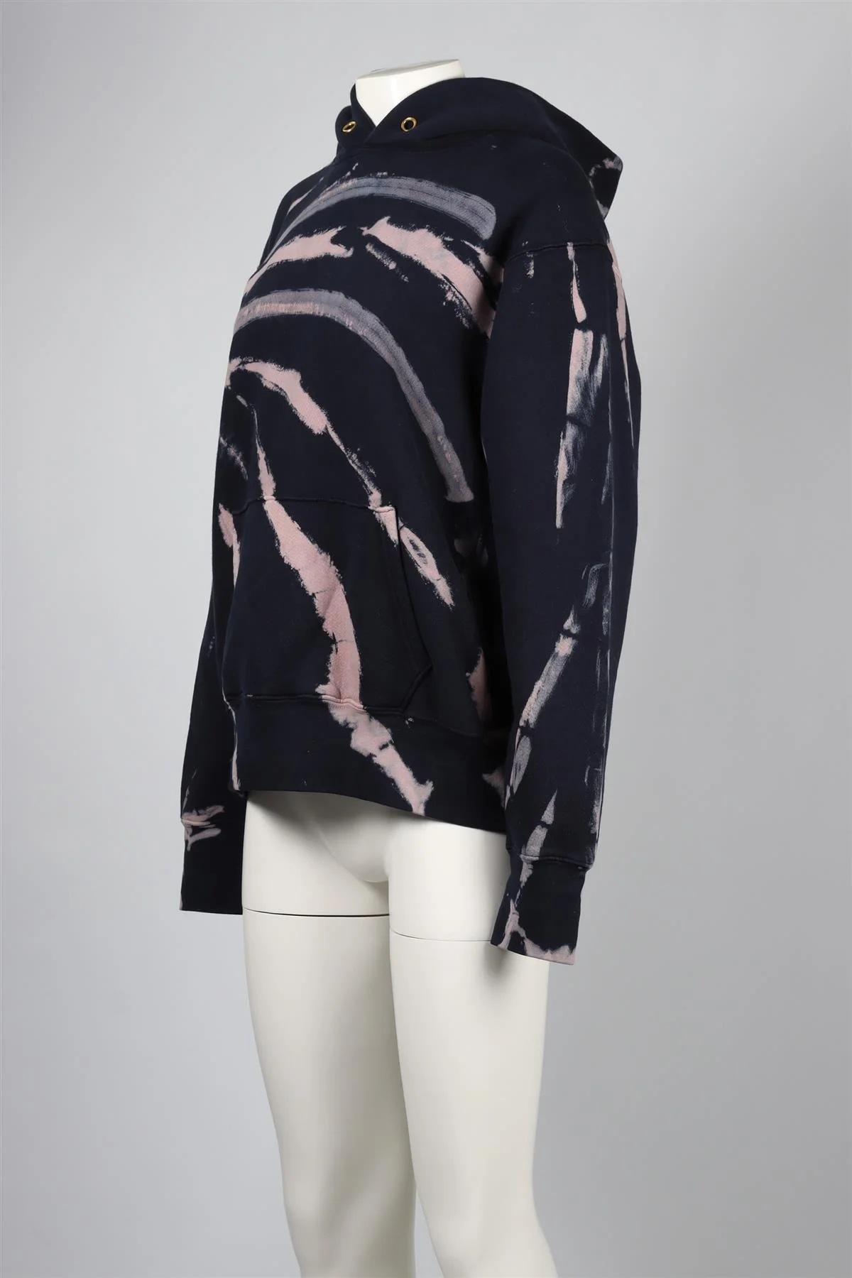 LES TIEN NAVY COTTON HOODIE SMALL - Image 3
