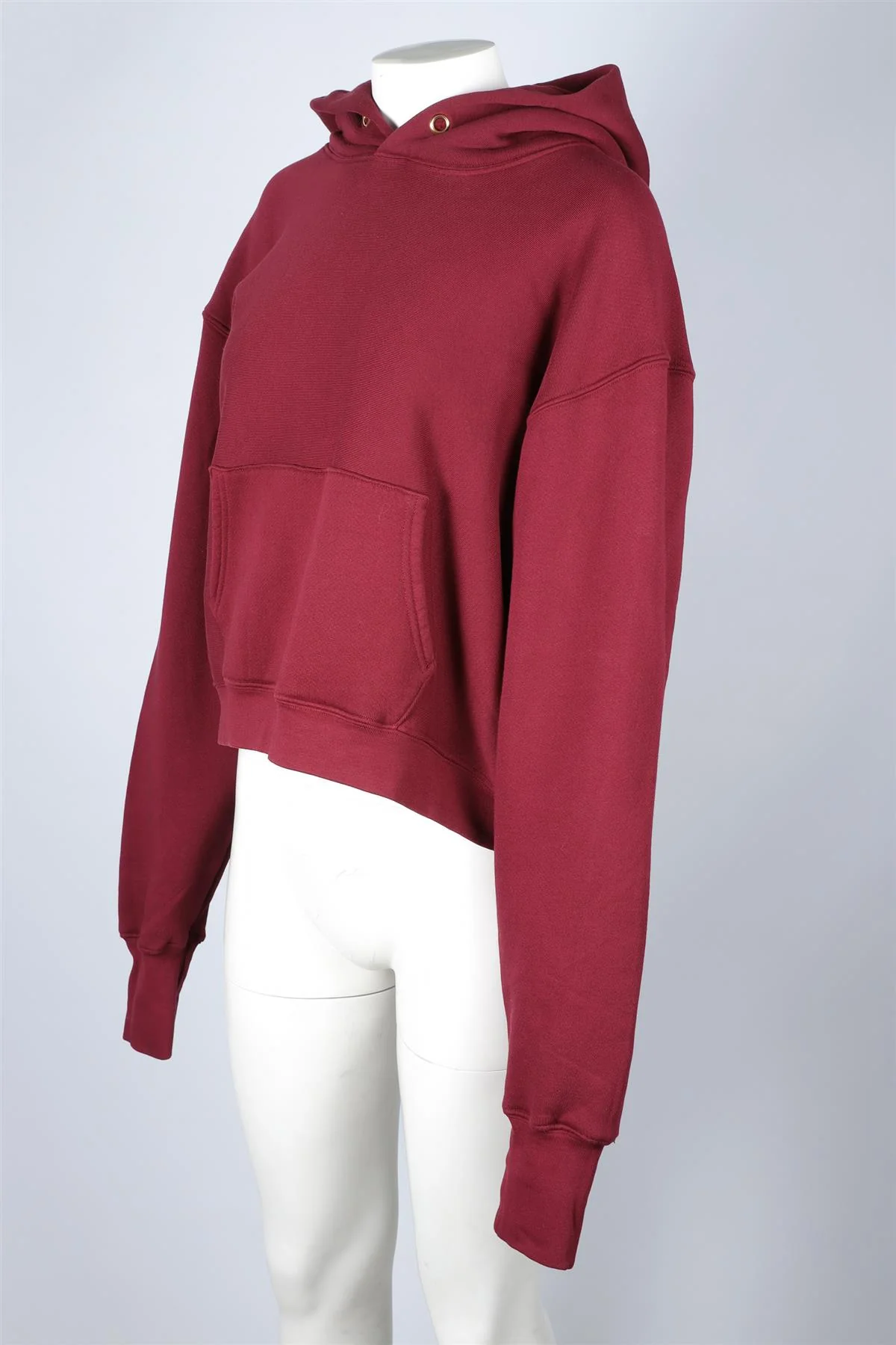 LES TIENS BURGUNDY COTTON HOODIE MEDIUM - Image 3