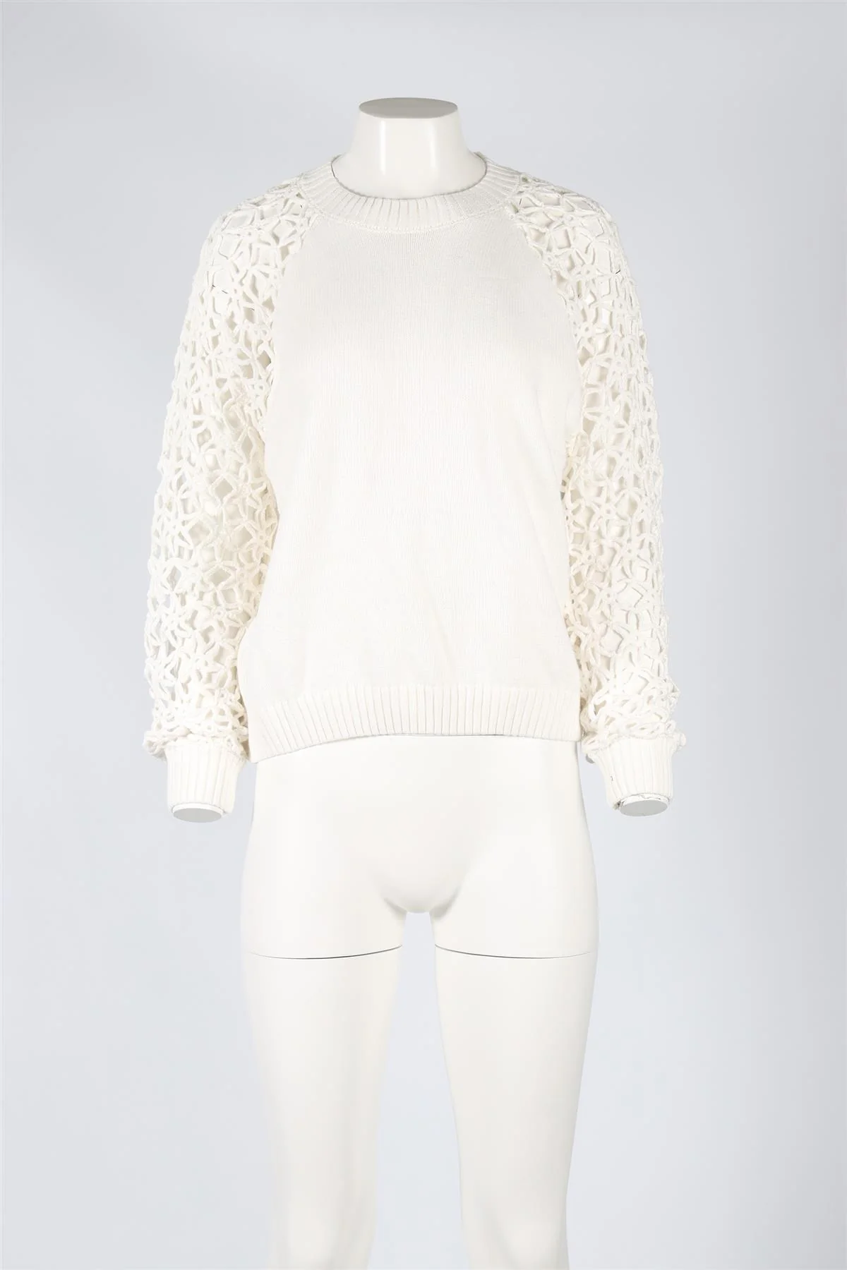 LES TRICTOS DE LÉA IVORY COTTON SWEATER UK 10-12 - Image 2