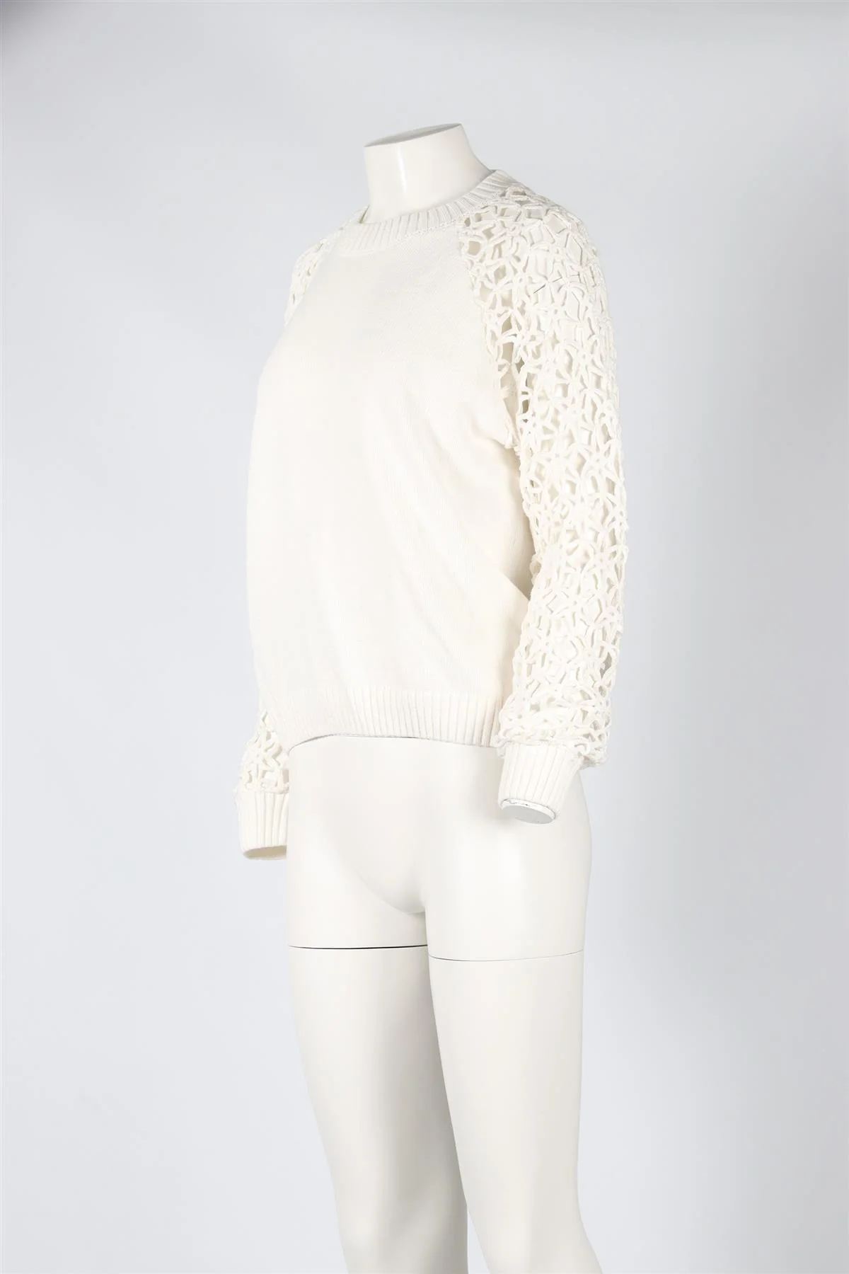 LES TRICTOS DE LÉA IVORY COTTON SWEATER UK 10-12 - Image 3