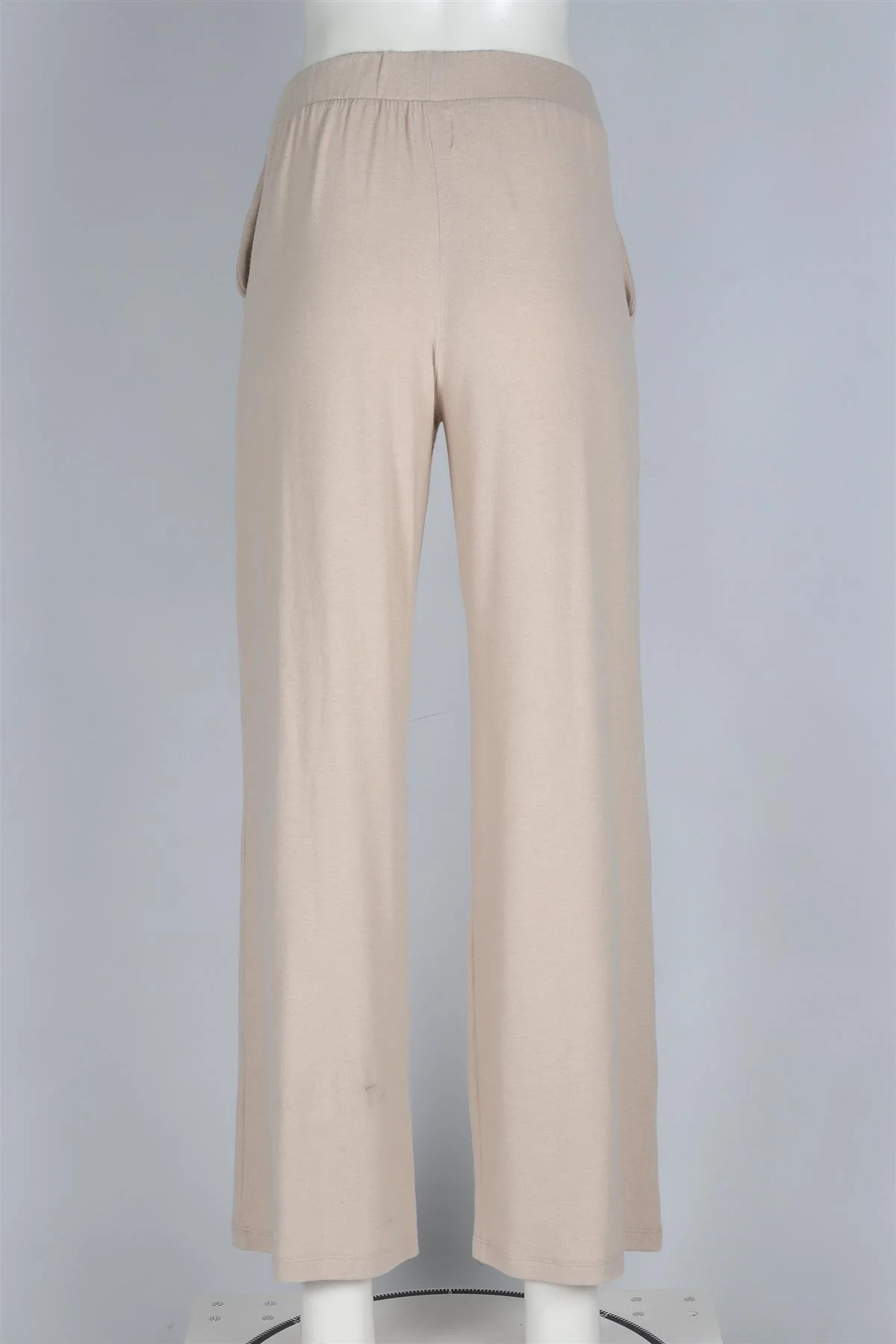 LESET BEIGE JERSEY WIDE LEG PANTS XSMALL - Image 4