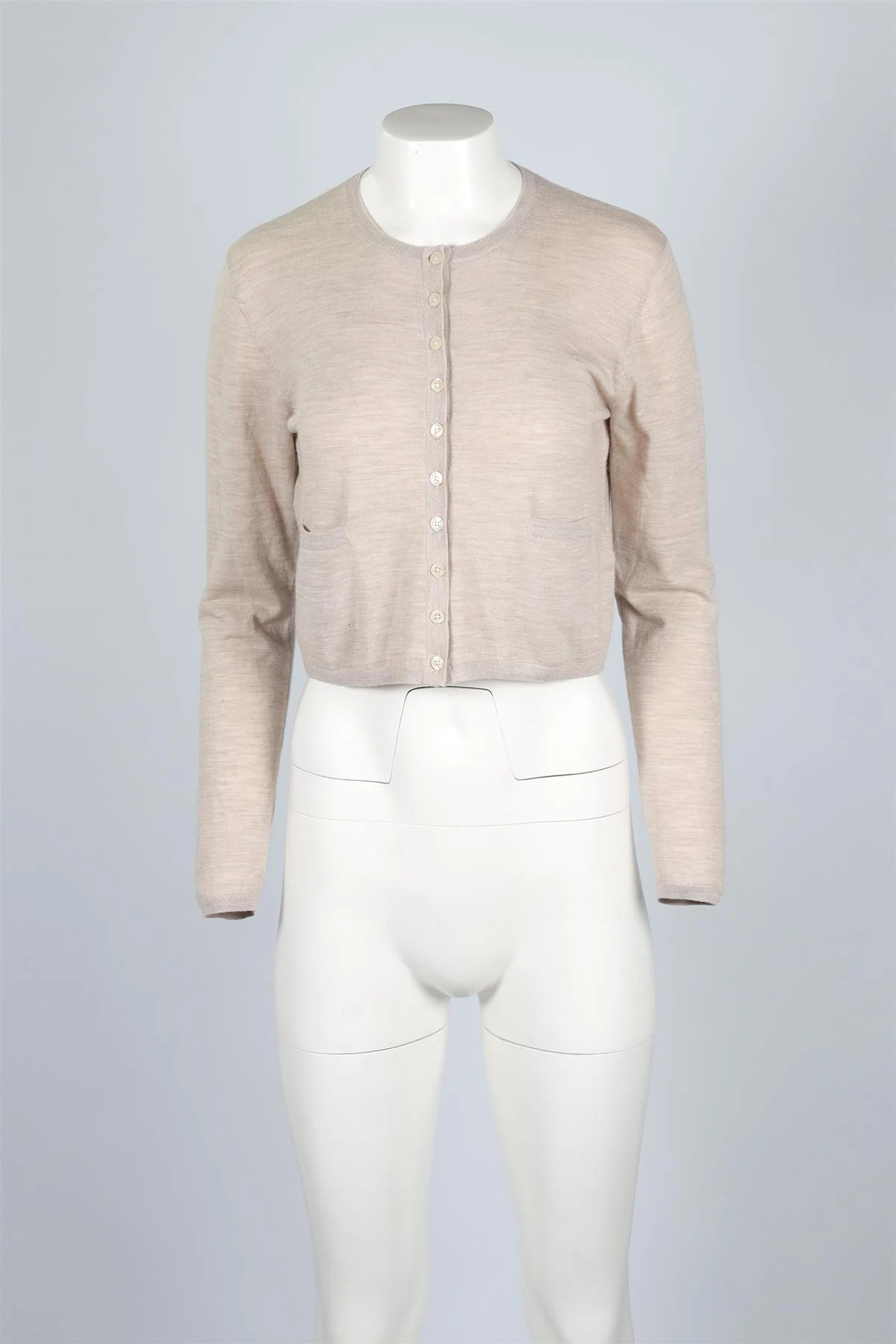 LESET BEIGE WOOL CARDIGAN XSMALL - Image 2