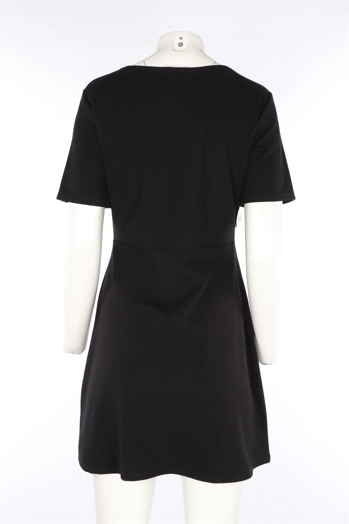 LESET BLACK JERSEY MINI DRESS LARGE - Image 4