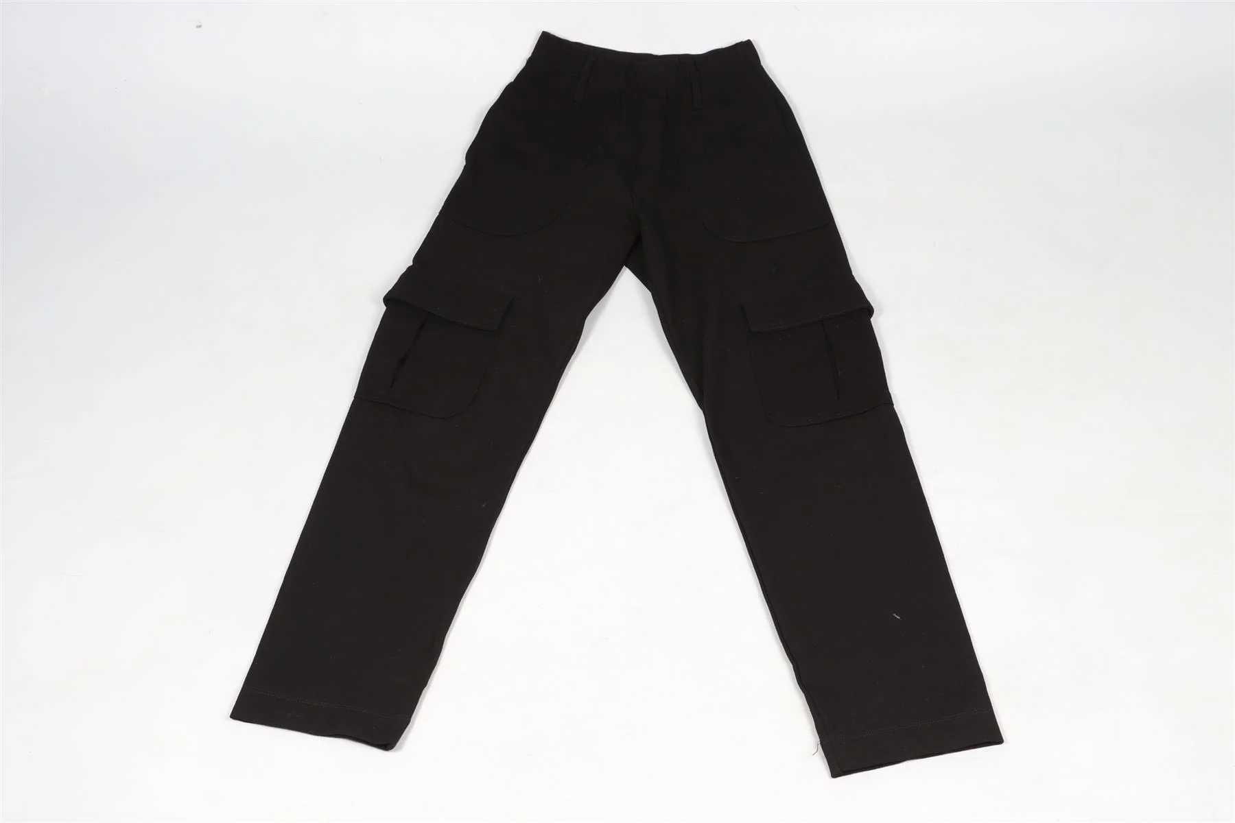 LESET BLACK JERSEY STRAIGHT LEG PANTS XSMALL - Image 2
