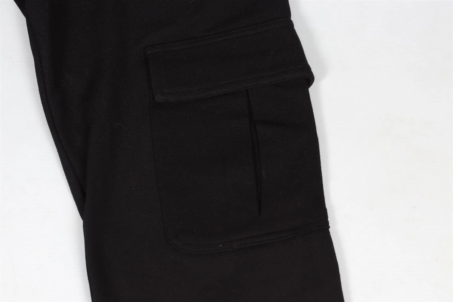 LESET BLACK JERSEY STRAIGHT LEG PANTS XSMALL - Image 4