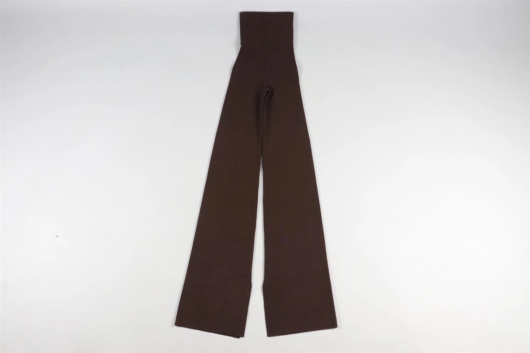 LESET BROWN KNIT FLARED PANTS XSMALL - Image 2