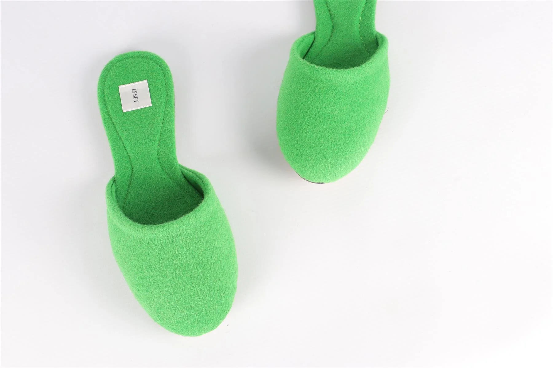 LESET GREEN FELT SLIPPERS EU 38 UK 5 US 8 - Image 11