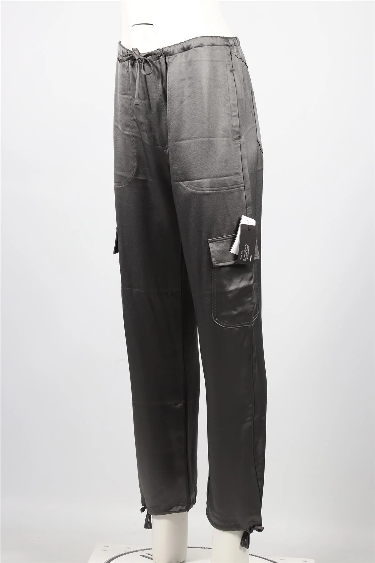 LESET GREY SATIN CARGO PANTS XSMALL - Image 3
