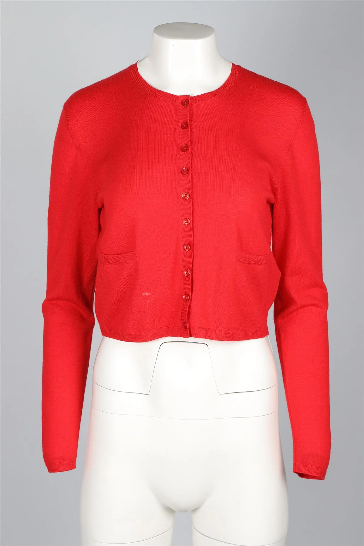 LESET RED WOOL CARDIGAN XSMALL - Image 2