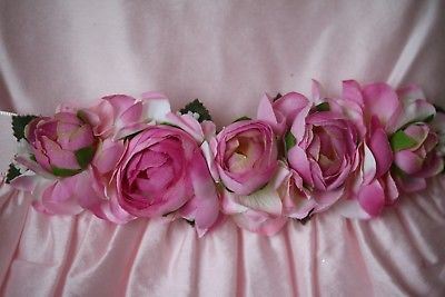 LESY LUXURY BABY GIRLS PINK FLOWERS DRESS 2 YEARS - Image 4