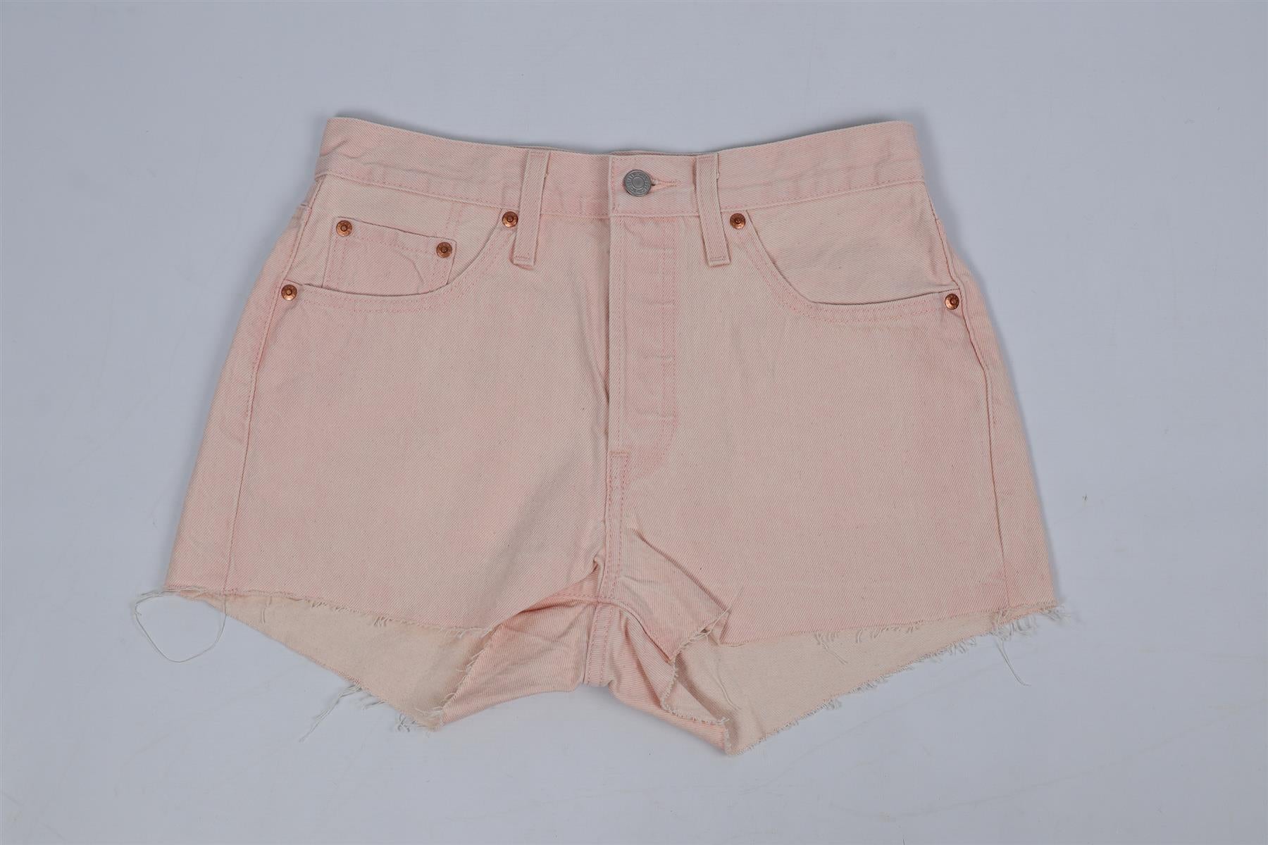 LEVI'S HIGH RISE DENIM SHORTS W28 UK 10 - Image 2