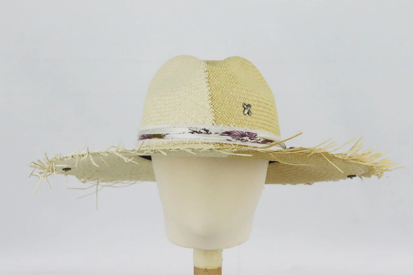 LIDROW FRINGED RIBBON TRIMMED STRAW HAT MEDIUM - Image 3