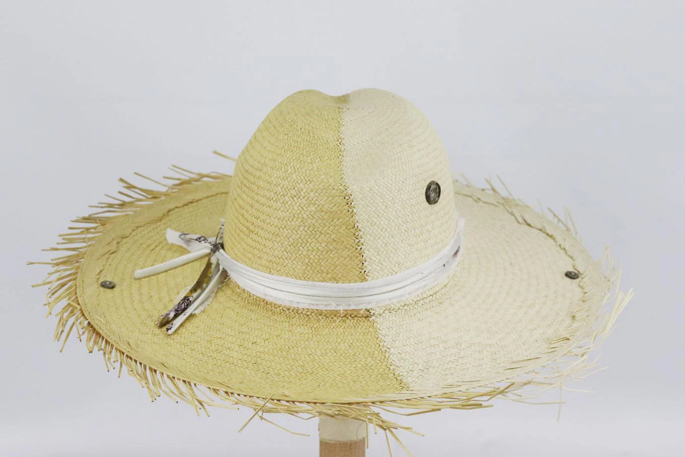 LIDROW FRINGED RIBBON TRIMMED STRAW HAT MEDIUM - Image 5