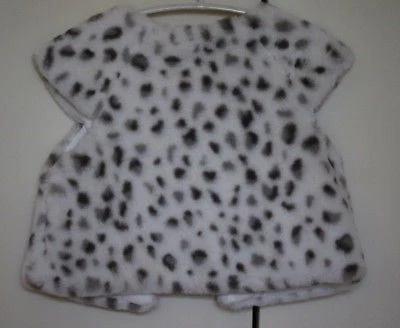 LILI GAUFRETTE GIRLS IVORY PLUSH FUR SPOTTED GILET 3 YEARS - Image 4